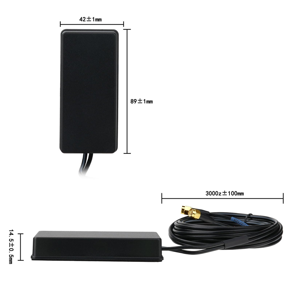 Eightwood GPS + 4G Autoantenne Kombiantenne IP65 Dual-Band GNSS (GPS/BeiDou) + 4G LTE mit 28dB LNA SMA Stecker + 3 m Kabel - Industrietauglich für Automotive/IoT Tracking Robustes Fahrzeug-Monitoring