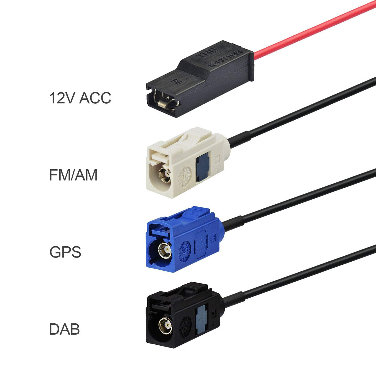 Eightwood DAB/DAB+ Antenne Autoradio Antennensplitter DAB Fakra Adapter AM/FM GPS Dachantenne Signal Amplifier Von KFZ Haifischflosse Antenne mit Extension Kabel RG174 5m MEHRWEG