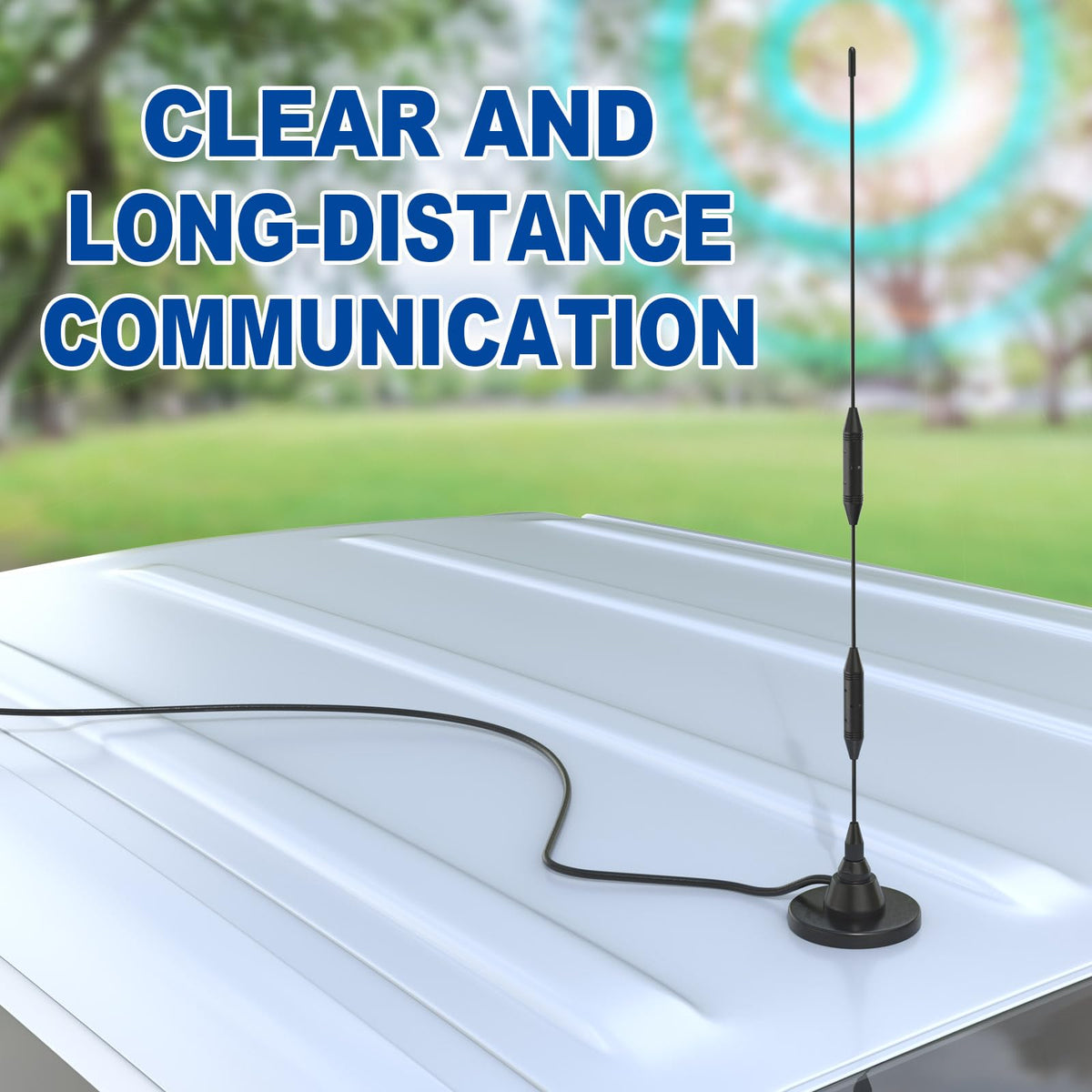 Eightwood VHF UHF Antenne Auto Mobilfunkantenne 144/430 MHz Dualband Antenne 47.5CM Amateurfunkantenne Pl259 Antenna mit SMA Adapter 3 M Verlängerungskabel für BTECH ICOM Midland Yaesu TYT Cobra