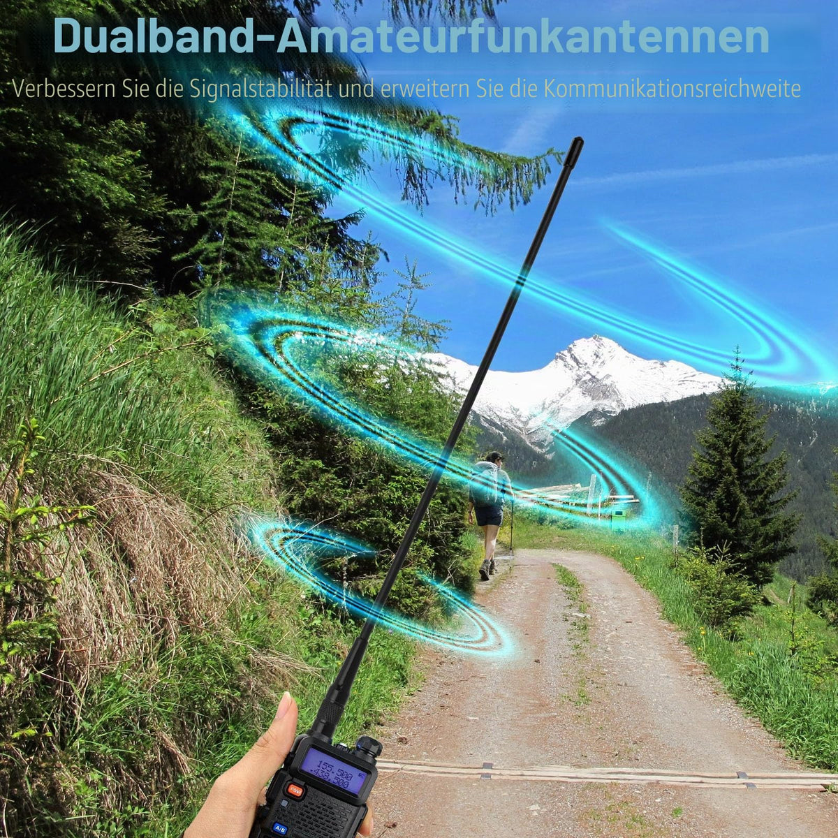 Eightwood Walkie Talkie Antenne Dual Band Radio Antenne Handheld Radioantenne Funkgerät Antenne SMA Two Way Radio Antenne für Ham Radio Baofeng UV-82 UV-5R RT5R RA79 Quansheng Kenwood