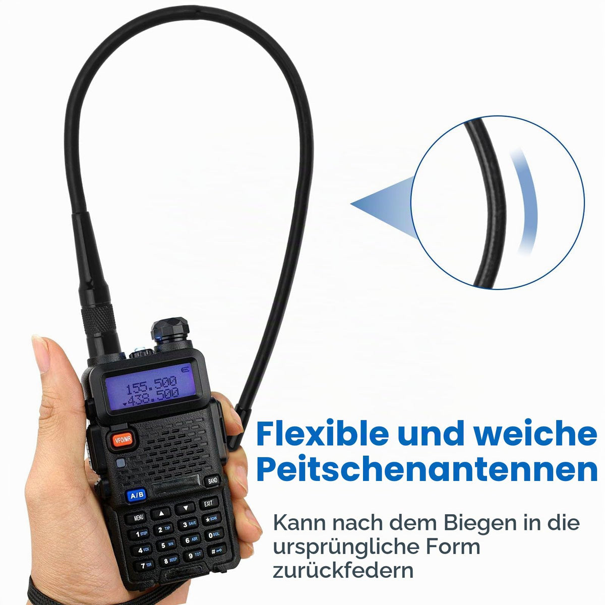 Eightwood Walkie Talkie Antenne Dual Band Radio Antenne Handheld Radioantenne Funkgerät Antenne SMA Two Way Radio Antenne für Ham Radio Baofeng UV-82 UV-5R RT5R RA79 Quansheng Kenwood