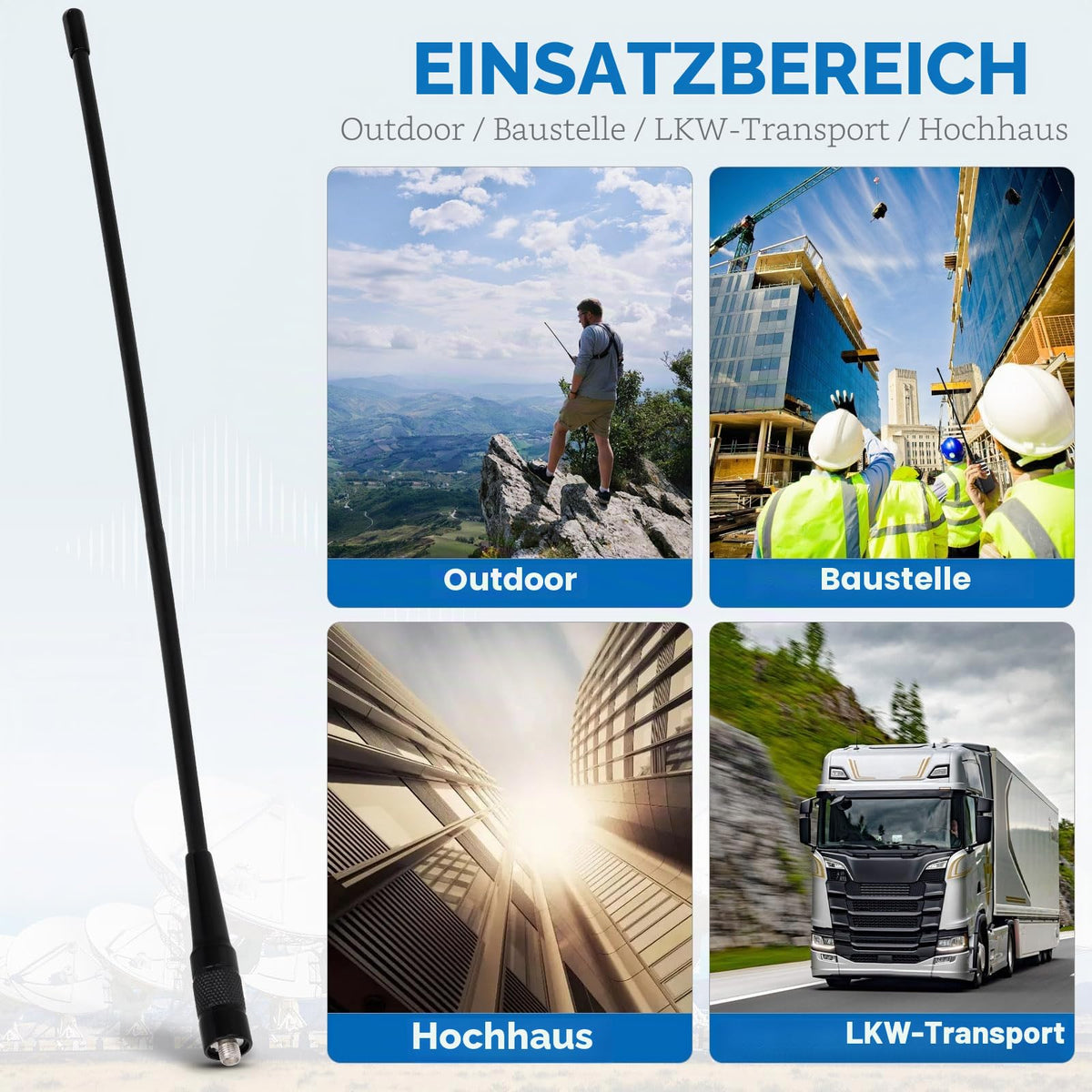 Eightwood Walkie Talkie Antenne Dual Band Radio Antenne Handheld Radioantenne Funkgerät Antenne SMA Two Way Radio Antenne für Ham Radio Baofeng UV-82 UV-5R RT5R RA79 Quansheng Kenwood