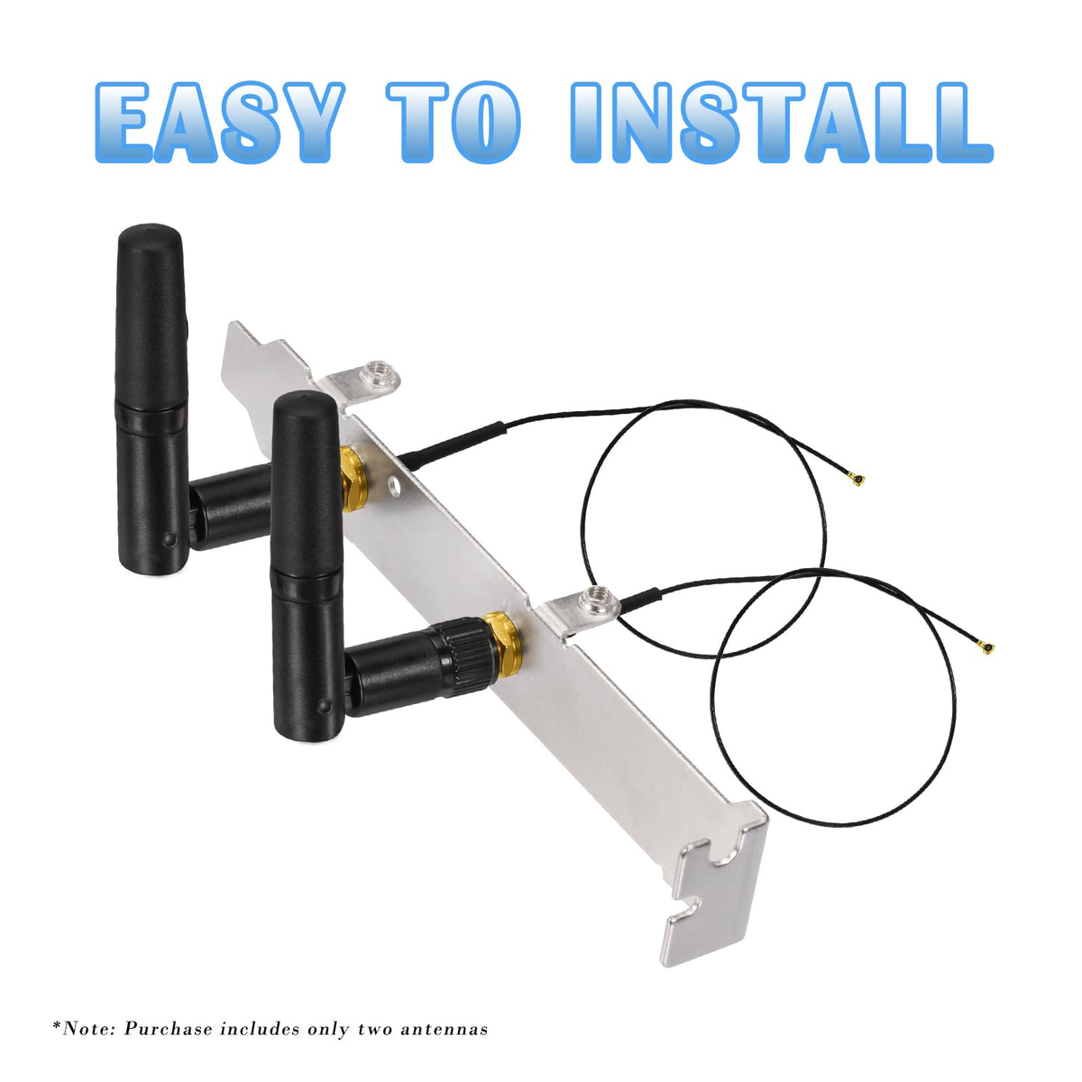 Eightwood Kleine WiFi Antenne Dualband 2.4 GHz 5.8 GHz RP SMA Antenne 2 Stück für PC Desktop Computer PCIe Karte WLAN Router Drahtlose Rückfahrkamera