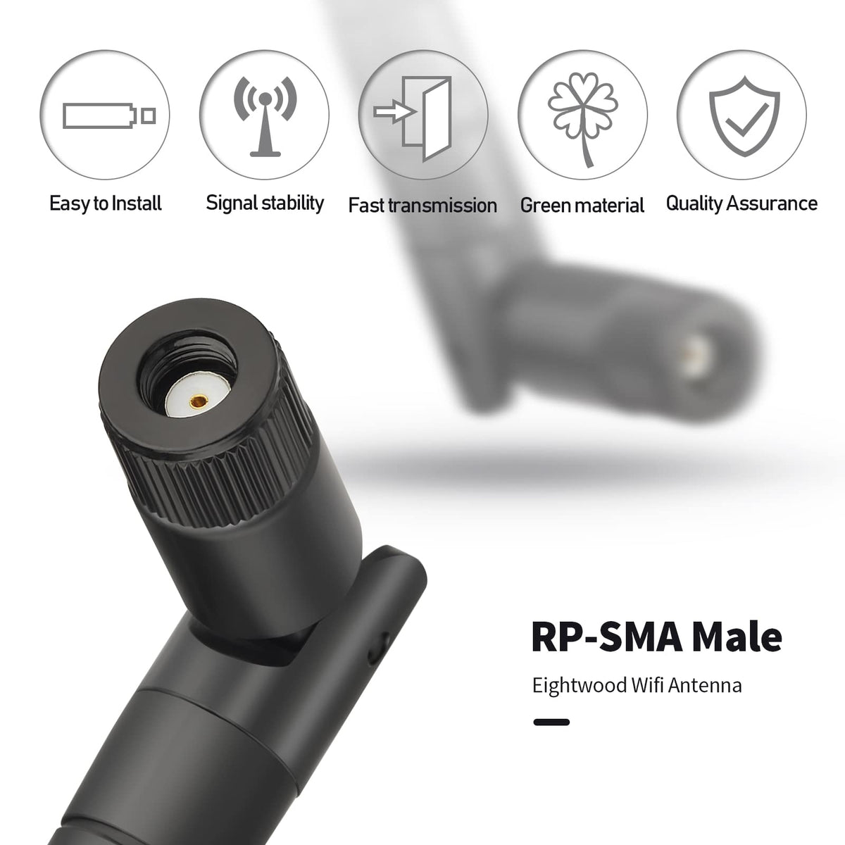 Eightwood 2.4G/5.8G WiFi Antenne RP-SMA Antenne 12dBi Tilt-and-Roll WiFi Antenna mit Basis Magnetica für WLAN Schede PCI WLAN Router Wirelesse Bluetooth ZigBee