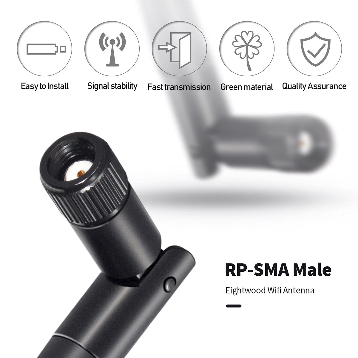 Eightwood WLAN Antenne 2.4G/5G Dualband WiFi Antenne MIMO RP SMA WLAN Antenne 2 Stücke für WiFi Card WLAN PCI Karten Wirelesse Router Bluetooth MEHRWEG