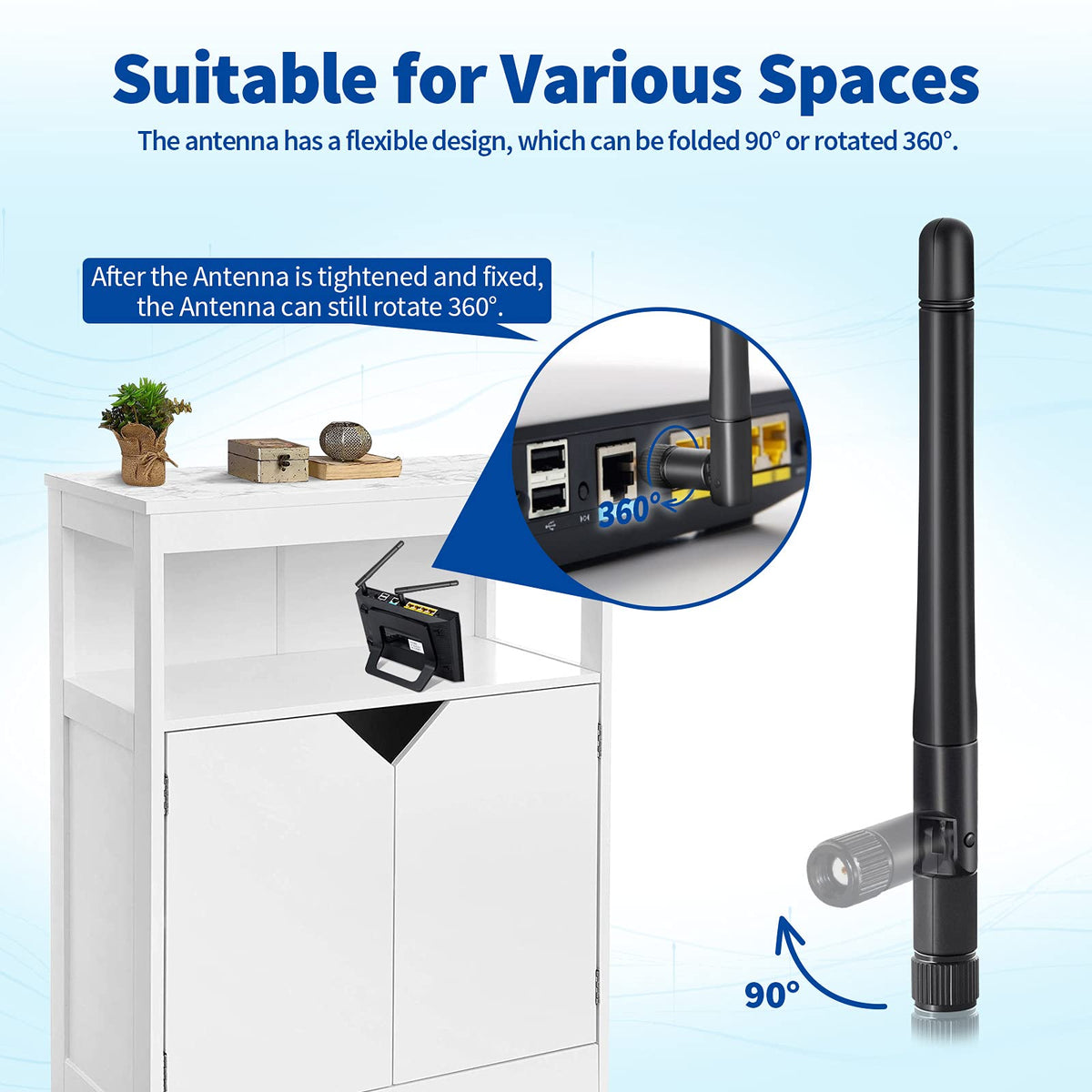 Eightwood WLAN Antenne 2.4G/5G Dualband WiFi Antenne MIMO RP SMA WLAN Antenne 2 Stücke für WiFi Card WLAN PCI Karten Wirelesse Router Bluetooth MEHRWEG