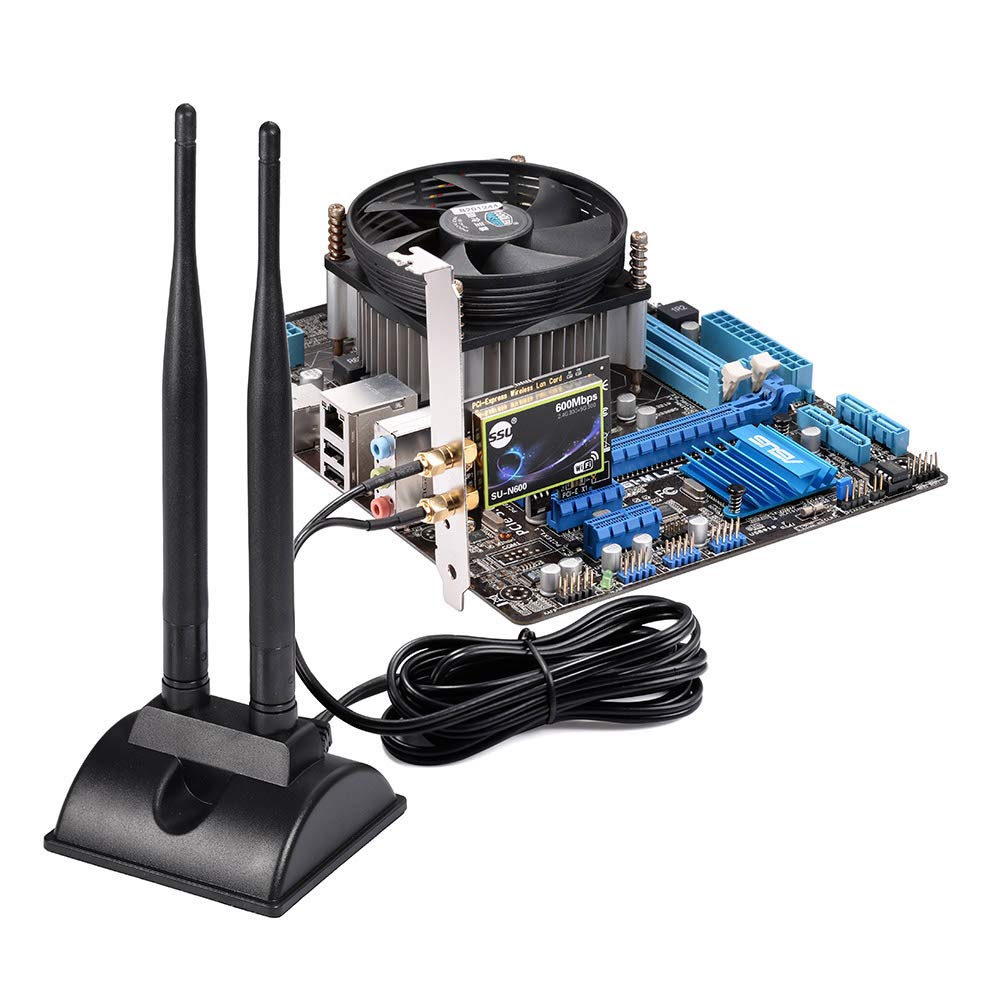 Eightwood WiFi Antenne 2.4G / 5.8G Dual Frequency Magnetic 6dBi RP-SMA Adapter 2m Verlängerungskabel für WLAN PCI WiFi Karten Wirelesse Router Bluetooth TP-Link Dlink MEHRWEG