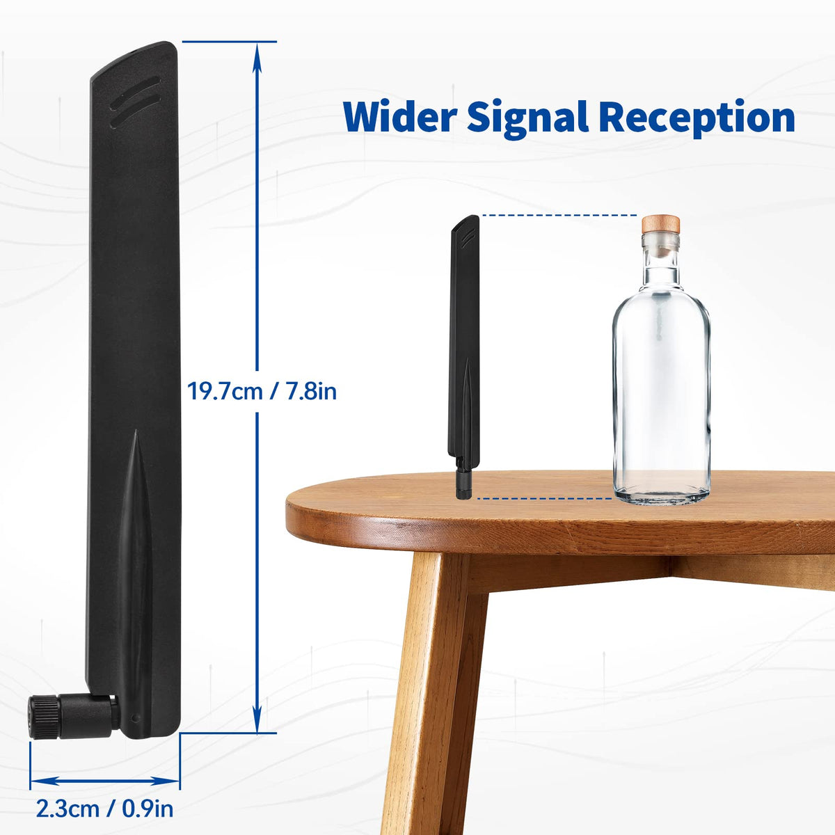 Eightwood High-Gain WiFi Antenne WiFi 6E Antenne Tri-Band WLAN Antenne 4dBi RP-SMA Antenne für WLAN Karten PCI Karte PC Desktop Laptop Netzwerk Router Access Points