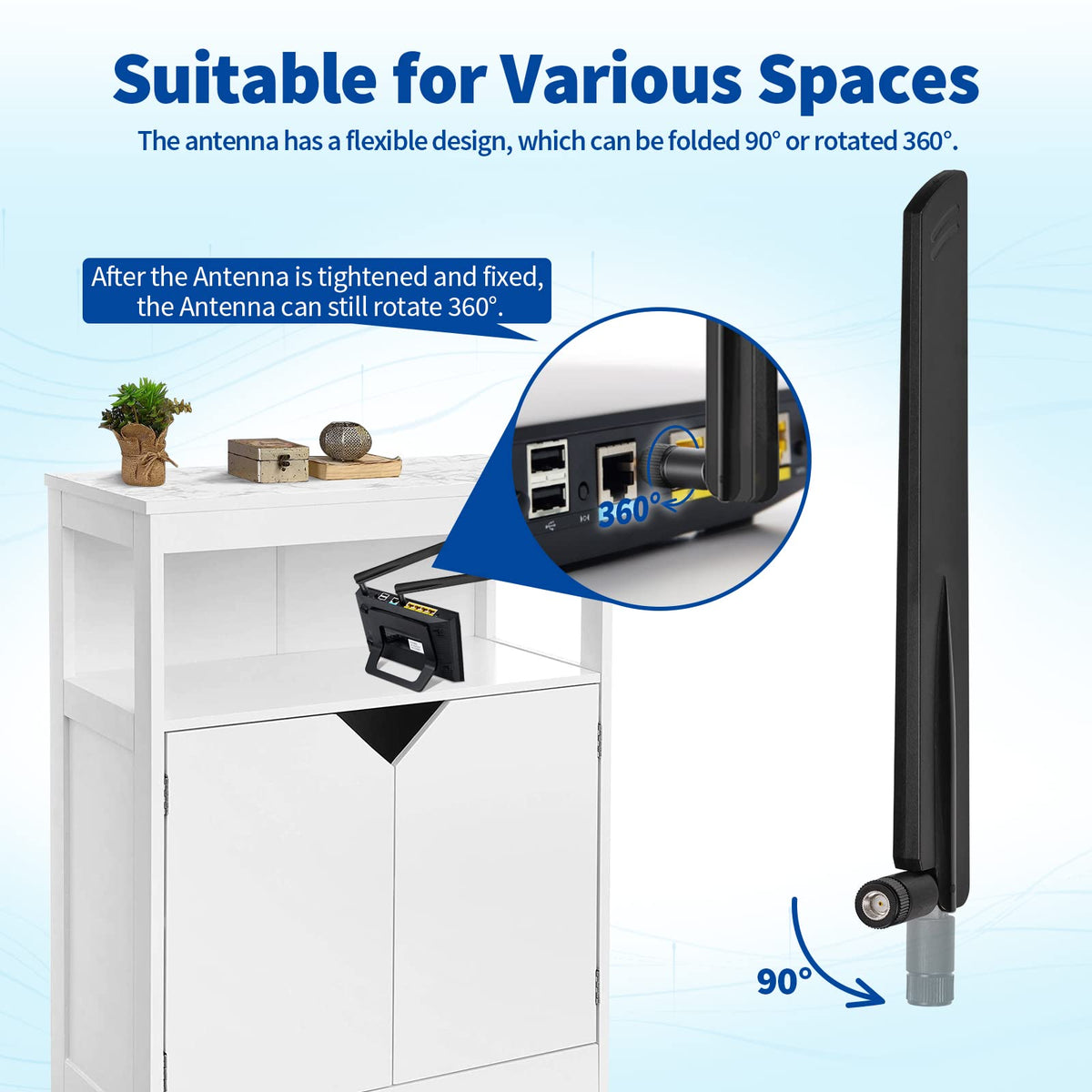 Eightwood High-Gain WiFi Antenne WiFi 6E Antenne Tri-Band WLAN Antenne 4dBi RP-SMA Antenne für WLAN Karten PCI Karte PC Desktop Laptop Netzwerk Router Access Points
