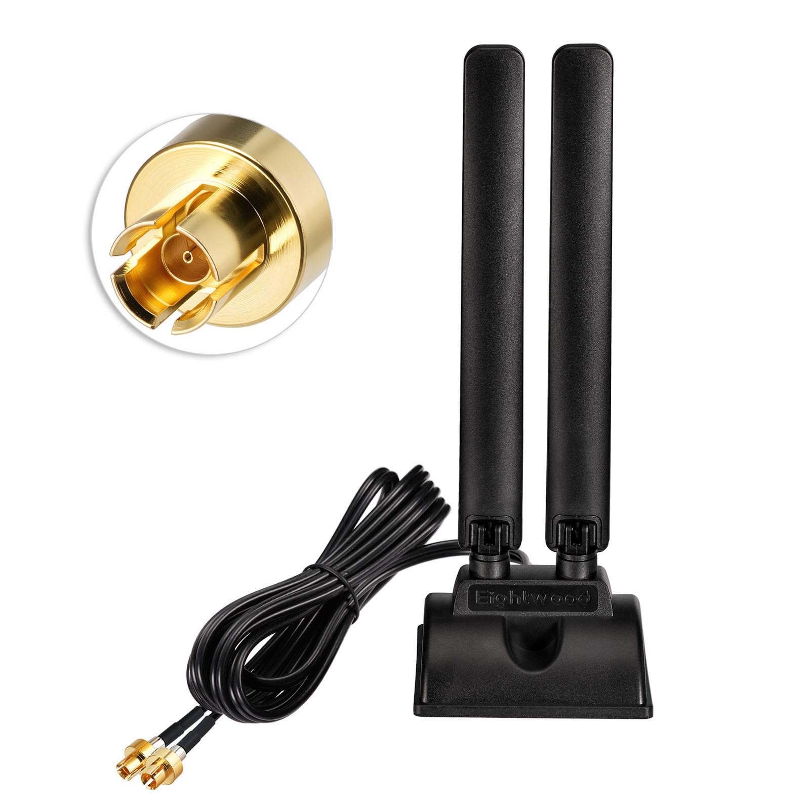 Eightwood WiFi 7 Antenne Tri-Band 2,4GHz 5GHz 6GHz WLAN Antenne PC für ASUS ROG Strix X870E-E B850-E ROG Maximus Z890 TUF Gaming B850 Z890 Gaming Mainboard ASUS WiFi 7 Router mit Magnetfuß + 2m Kabel