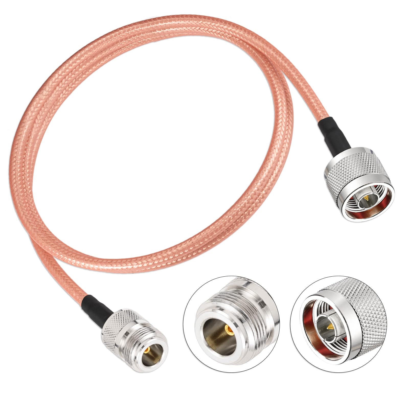 Eightwood N Stecker auf N Stecker Koaxialkabel RG400 Low Loss Koaxialkabel 100cm für 4G LTE Antenne WiFi Antenne Router Yagi Antenna Lora Amateurfunk