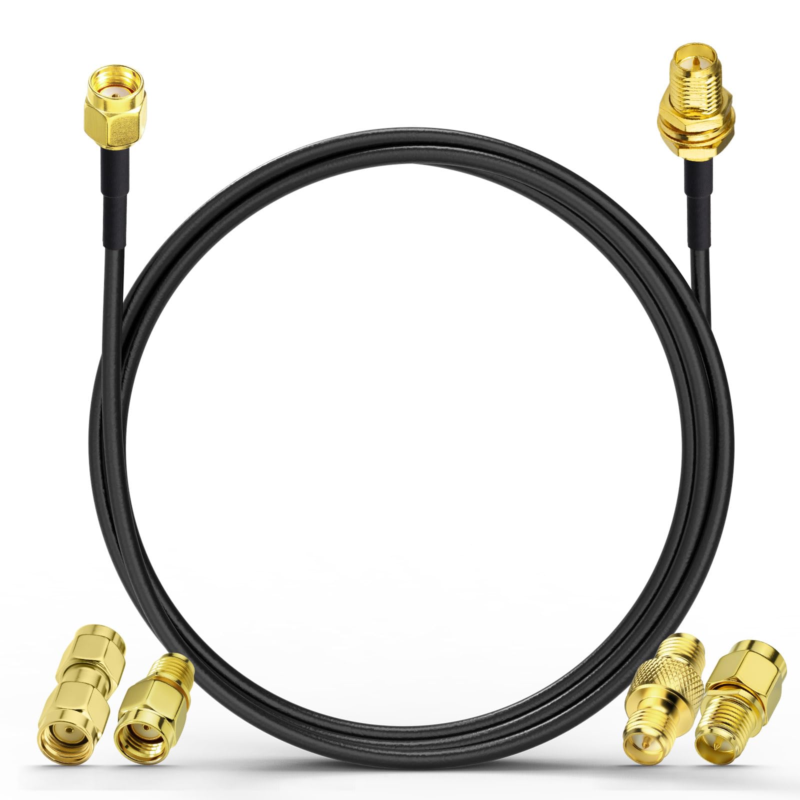 Eightwood RP-SMA Stecker auf RP-SMA Buchse Adapterkabel 300 cm ALSR100 Low Loss Koaxialkabel Pigtail Kabel für WLAN Router WiFi Antenne Netzwerkkarte SDR LTE FPV Radio