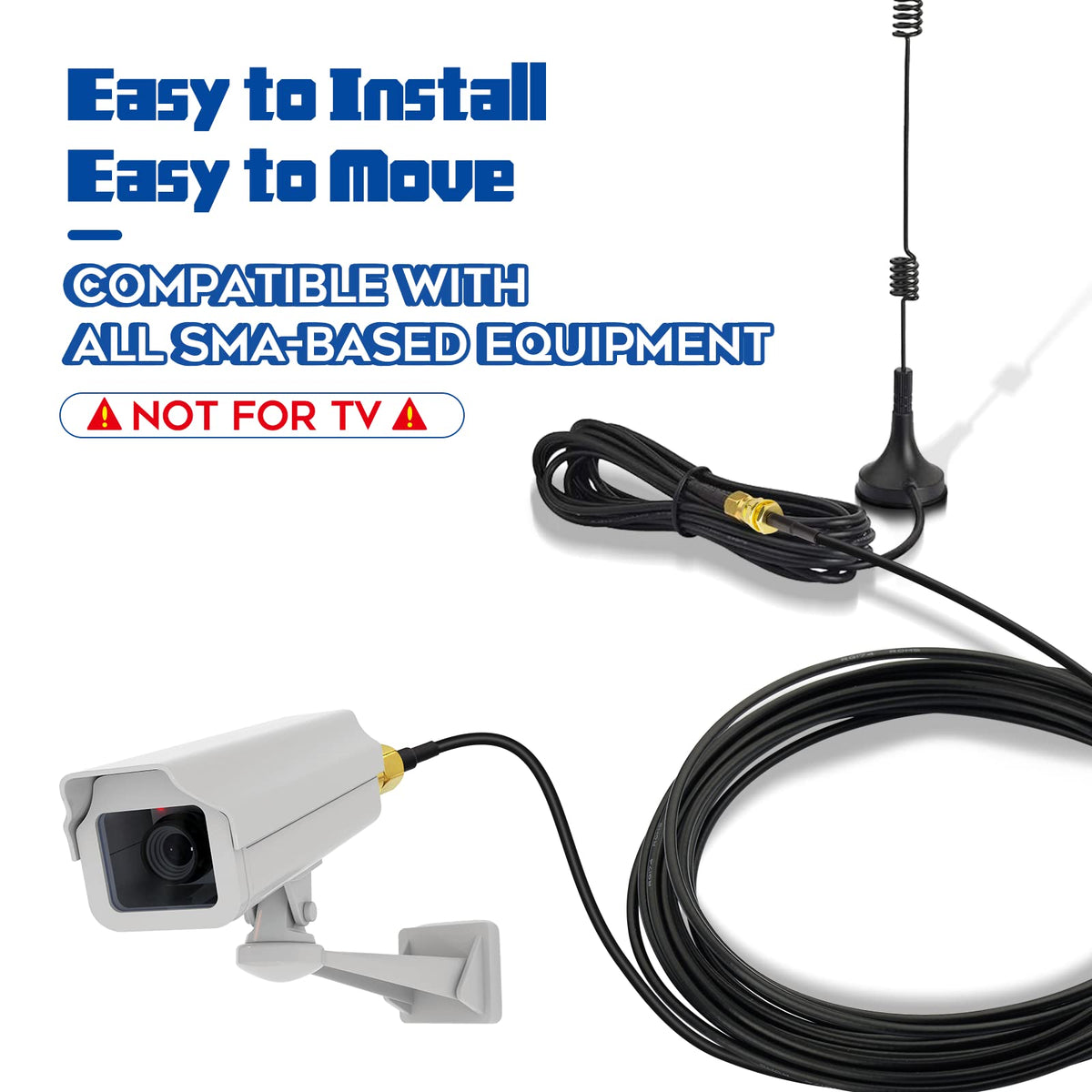 Eightwood SMA Kabel SMA Adapter SMA Buchse BulkHead auf geraden Stecker Adapter Verlängerungskabel RG174 16.5ft 5m für 4G Antenne SMA WiFi Antenne Huawei 2G 3G 4G LTE