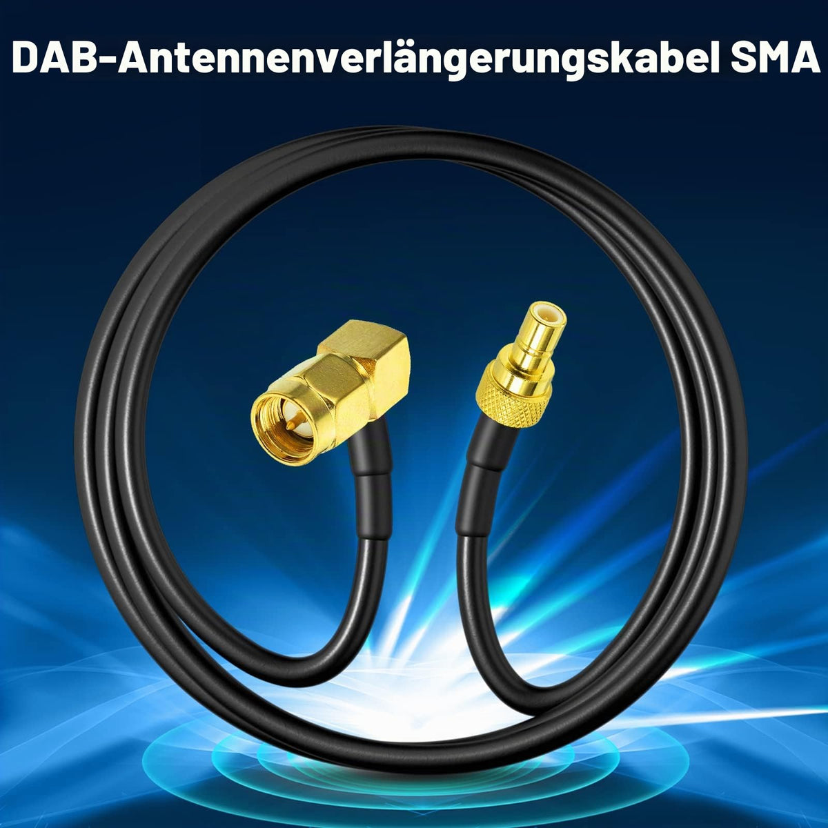 Eightwood DAB+ Antenne Adapter SMA Stecker auf SMB Adapter SMA Kabel RG174 50cm 1.6ft DAB Antenne Kabel für Blaupunkt Beat TechniSat Pioneer Sony Alpine MEHRWEG