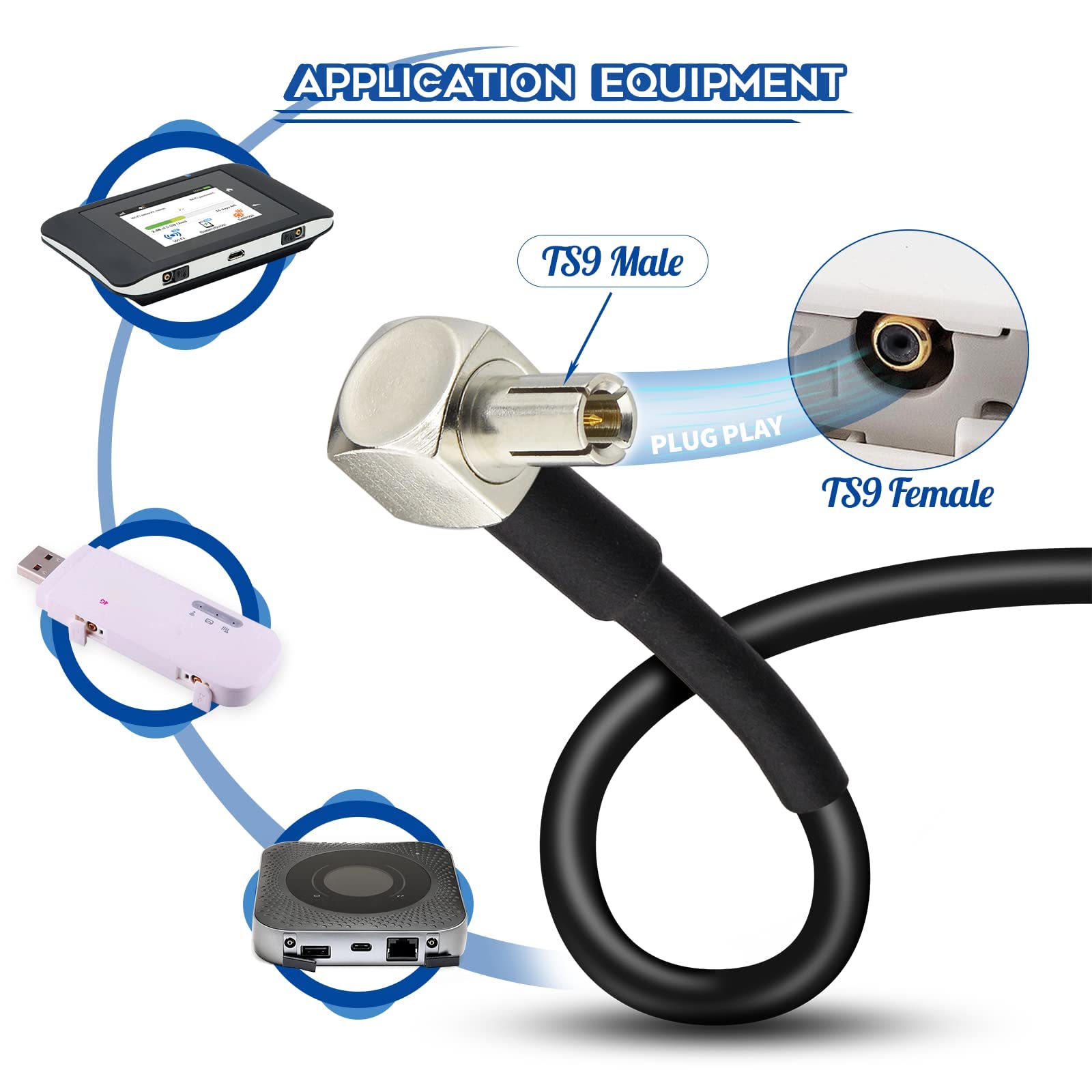 Eightwood 4G LTE Antenne Adapter SMA Adapter auf TS9 Rechter Winkel Stecker Pigtail Kabel RG174 6inch 15cm 2 Stücke für Netgear AC785 Hsdpa Huawei 2G 3G 4G LTE Antenne UMTS Mobile Broadband MEHRWEG