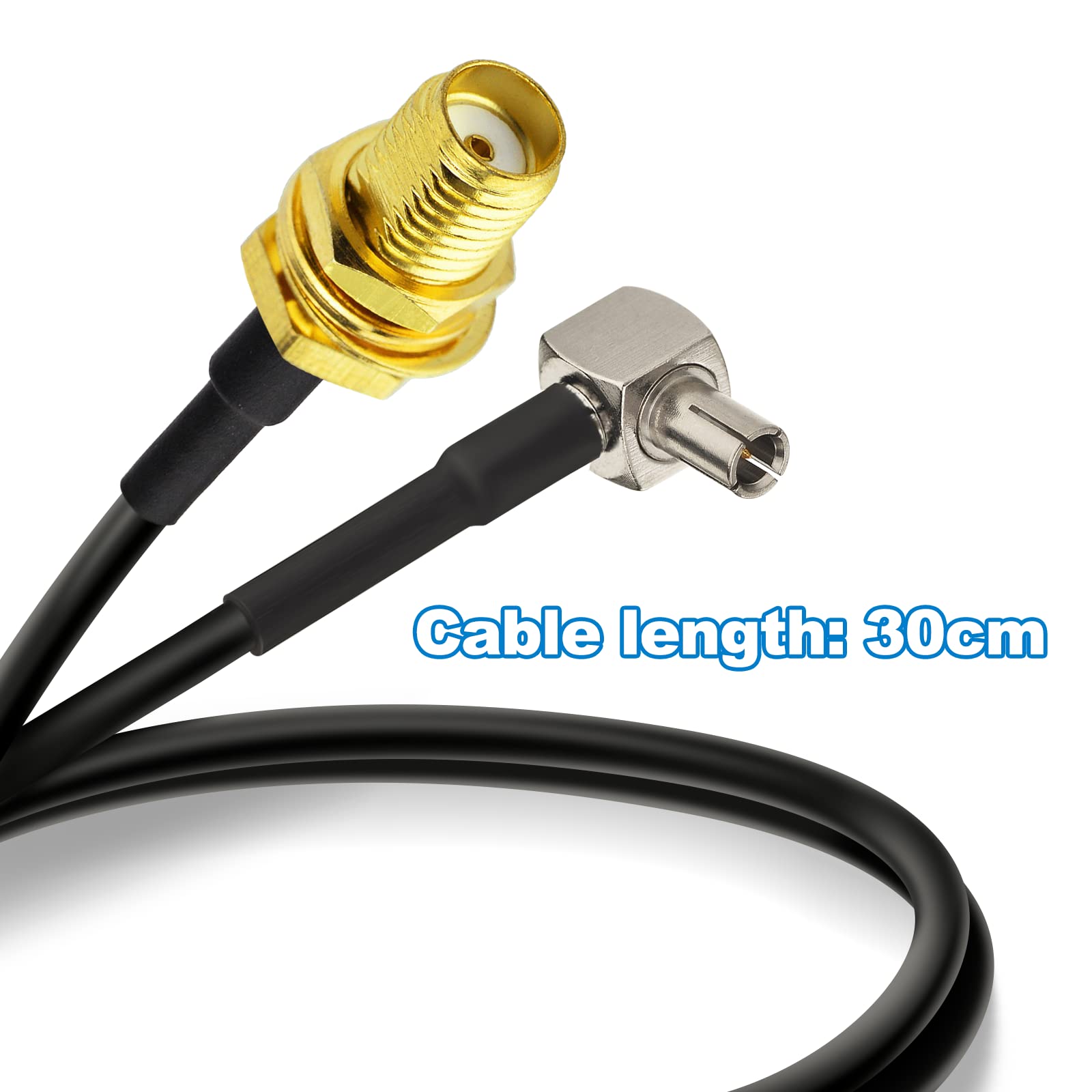 Eightwood 4G LTE Antenne Adapter SMA Adapter auf TS9 Rechter Winkel Stecker Pigtail Kabel RG174 30cm 2 Stücke für Netgear AC785 Hsdpa Huawei 2G 3G 4G LTE Antenne UMTS Mobile Broadband MEHRWEG