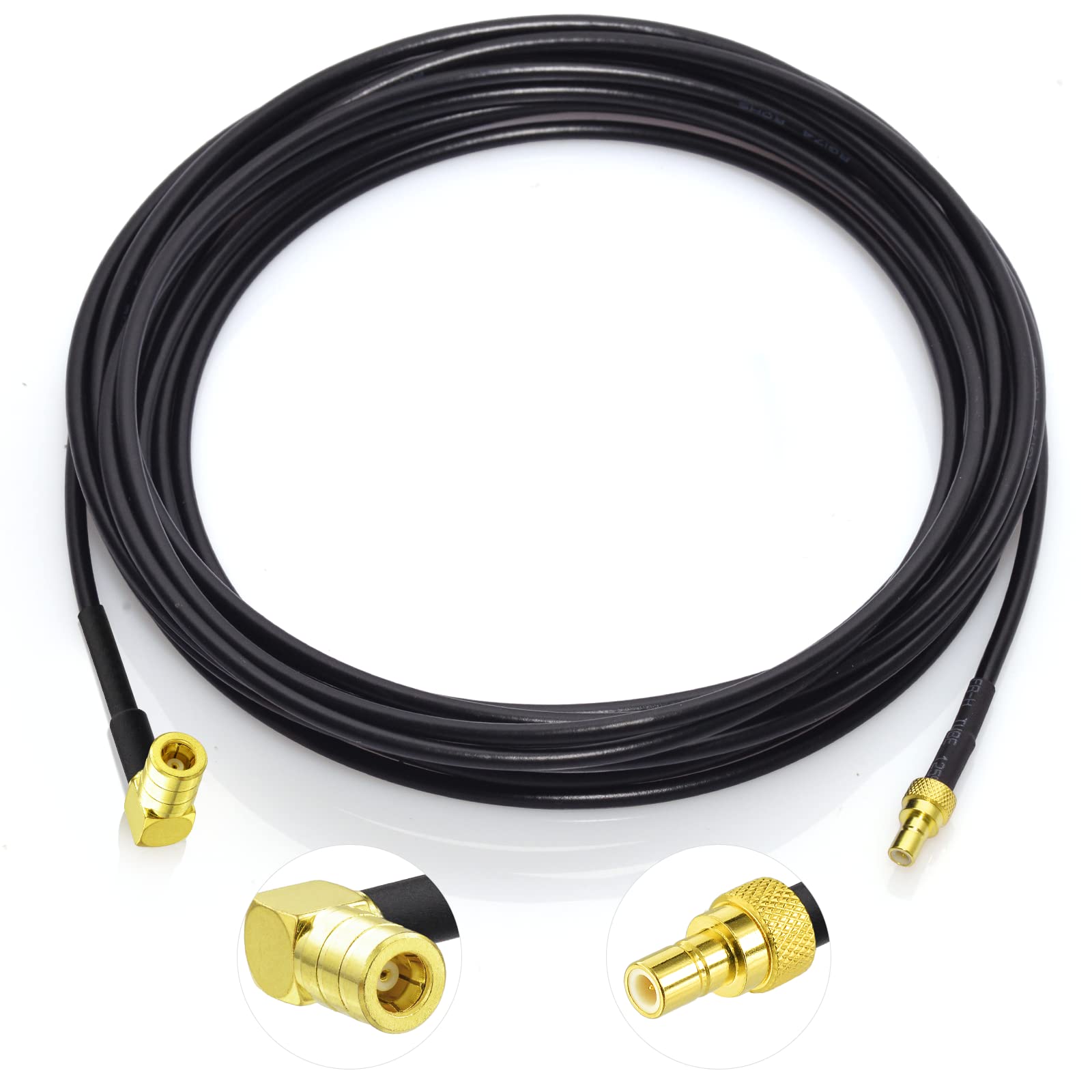 Eightwood DAB+ Antenneadapter SMB Kabel Auto Radio SMB Buchse auf SMB Stecker RG174 16.4ft 5M DAB Antenne SMB Verlängerung für TechniSat Pioneer Sony Alpine MEHRWEG