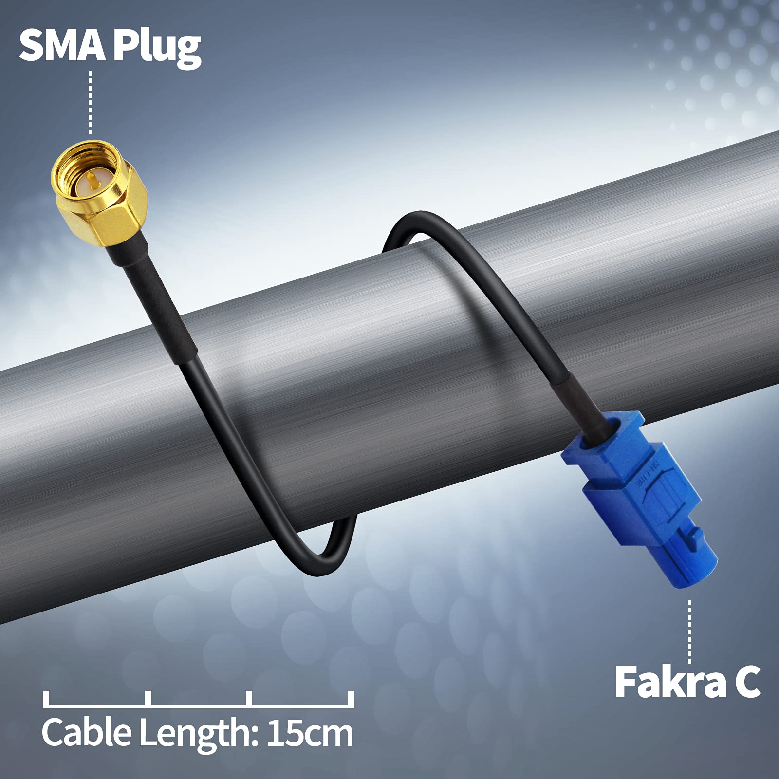 Eightwood GPS Antenne Adapter Fakra C auf SMA Stecker Pigtail Kabel RG174 15cm 6inch für Auto DVR GPS Modul Tracking Antenne GPS Navigation System GPS Receivers MEHRWEG