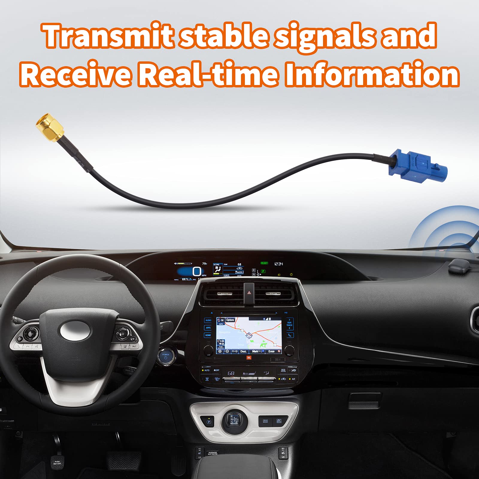 Eightwood GPS Antenne Adapter Fakra C auf SMA Stecker Pigtail Kabel RG174 15cm 6inch für Auto DVR GPS Modul Tracking Antenne GPS Navigation System GPS Receivers MEHRWEG