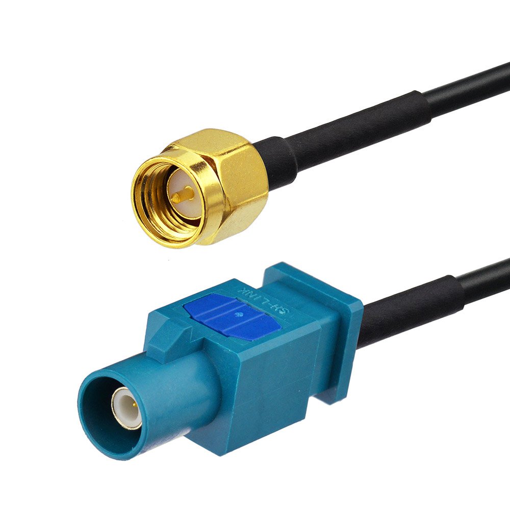 Eightwood DAB Antenne Fakra Adapter Auto Radio Fakra Z auf SMA Stecker Kabel DAB GPS Pigtail Fakra Kabel RG174 8inch 20cm 2 Stücke für Seat Skoda VW Golf MEHRWEG