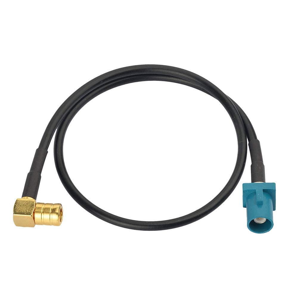 Eightwood DAB Antennenkabel SMB Fakra Kabel Fakra Z Stecker auf SMB Stecker abgewinkelt Koaxial RG174 30cm 1ft Kompatibel zu DAB Autoantennentoppern AM/FM Blaupunkt Pionier Clarion Alpine usw.