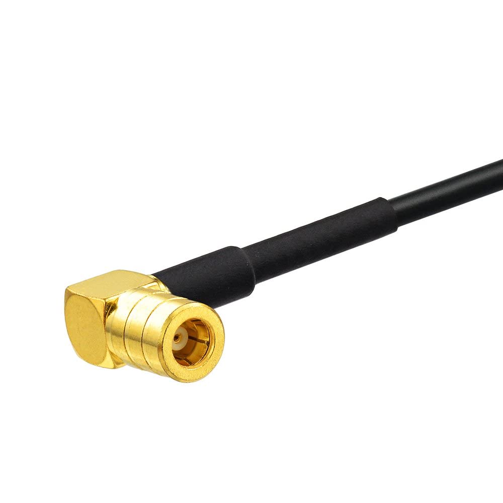 Eightwood DAB Antennenkabel SMB Fakra Kabel Fakra Z Stecker auf SMB Stecker abgewinkelt Koaxial RG174 30cm 1ft Kompatibel zu DAB Autoantennentoppern AM/FM Blaupunkt Pionier Clarion Alpine usw.