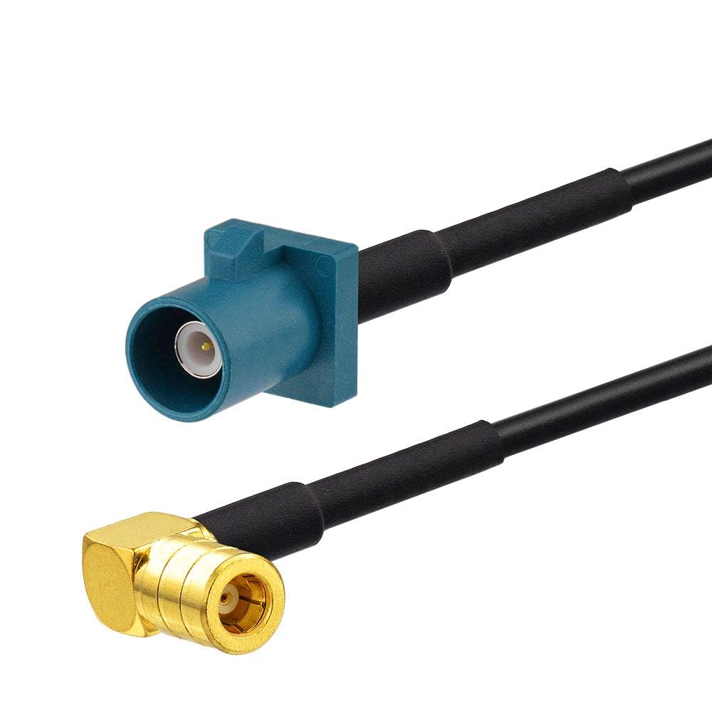 Eightwood DAB Antennenkabel SMB Fakra Kabel Fakra Z Stecker auf SMB Stecker abgewinkelt Koaxial RG174 30cm 1ft Kompatibel zu DAB Autoantennentoppern AM/FM Blaupunkt Pionier Clarion Alpine usw.