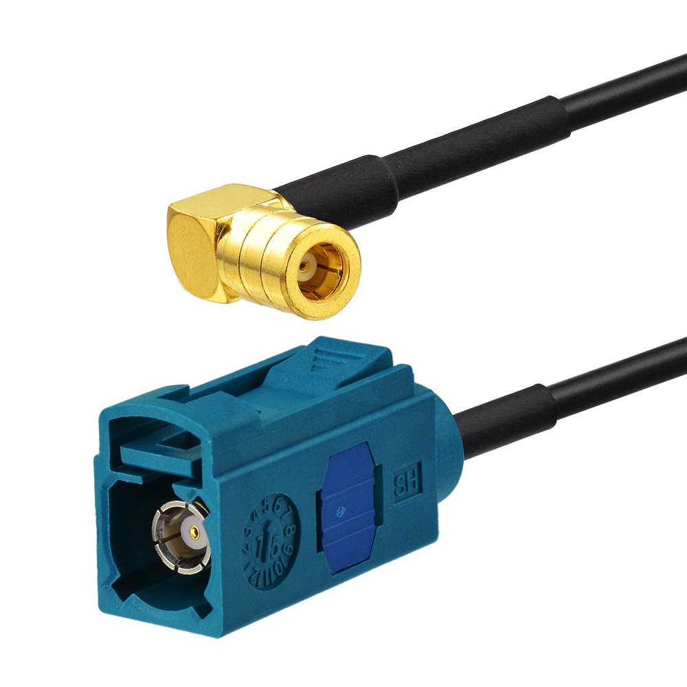 Eightwood DAB Antennenkabel SMB Fakra Kabel Fakra Z Buchse auf SMB Stecker Koaxial RG174 500cm 1 Stück Kompatibel zu DAB Auto antenne AM/FM Blaupunkt Pionier usw