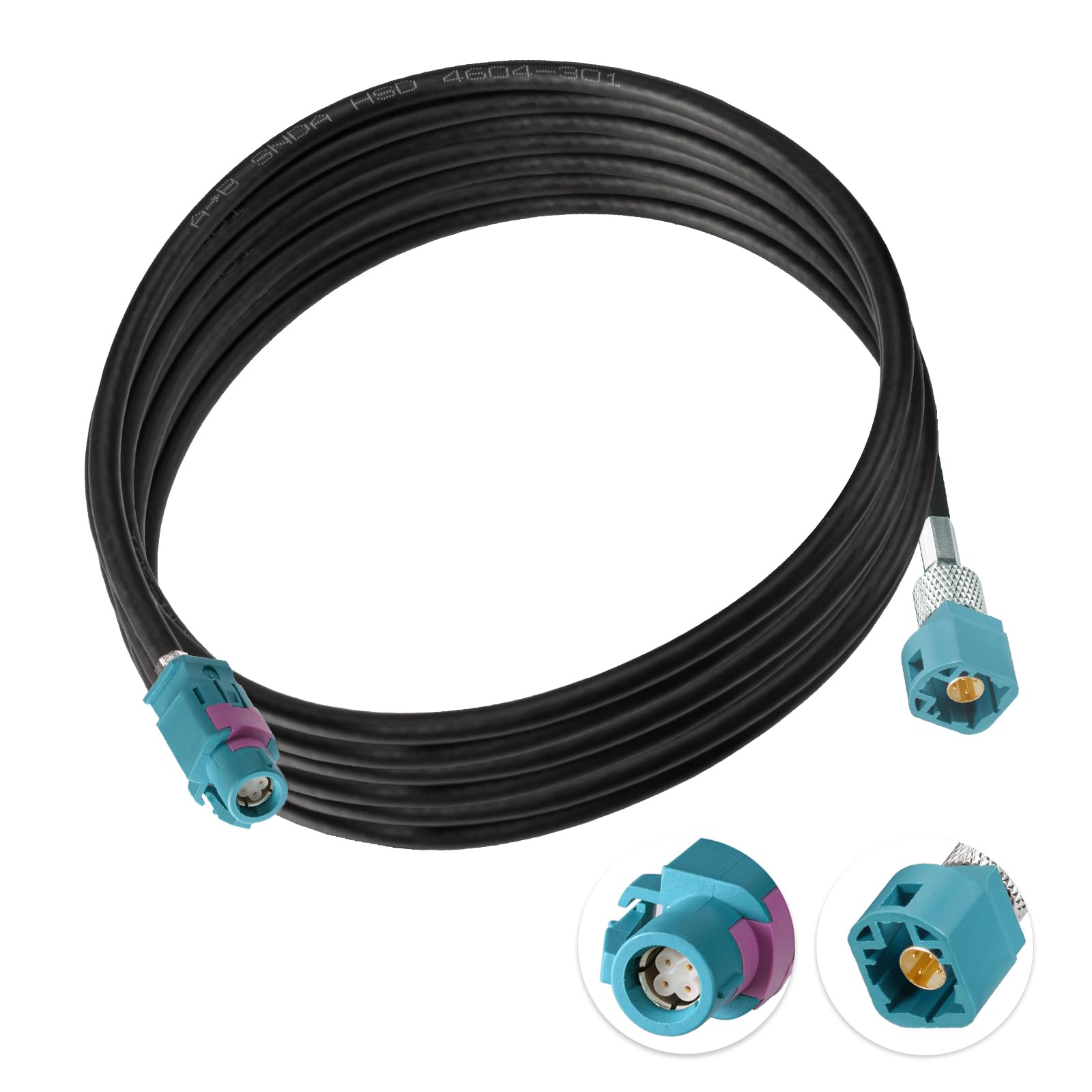 Eightwood HSD LVDS Z Buchse auf Stecker Kabel 300cm 535 4-Core für BMW F30 F10 F25 F15 Audi VW Mercedes Citroen Peugeot Video Audio Rückfahrkamera Retrofit Navigation