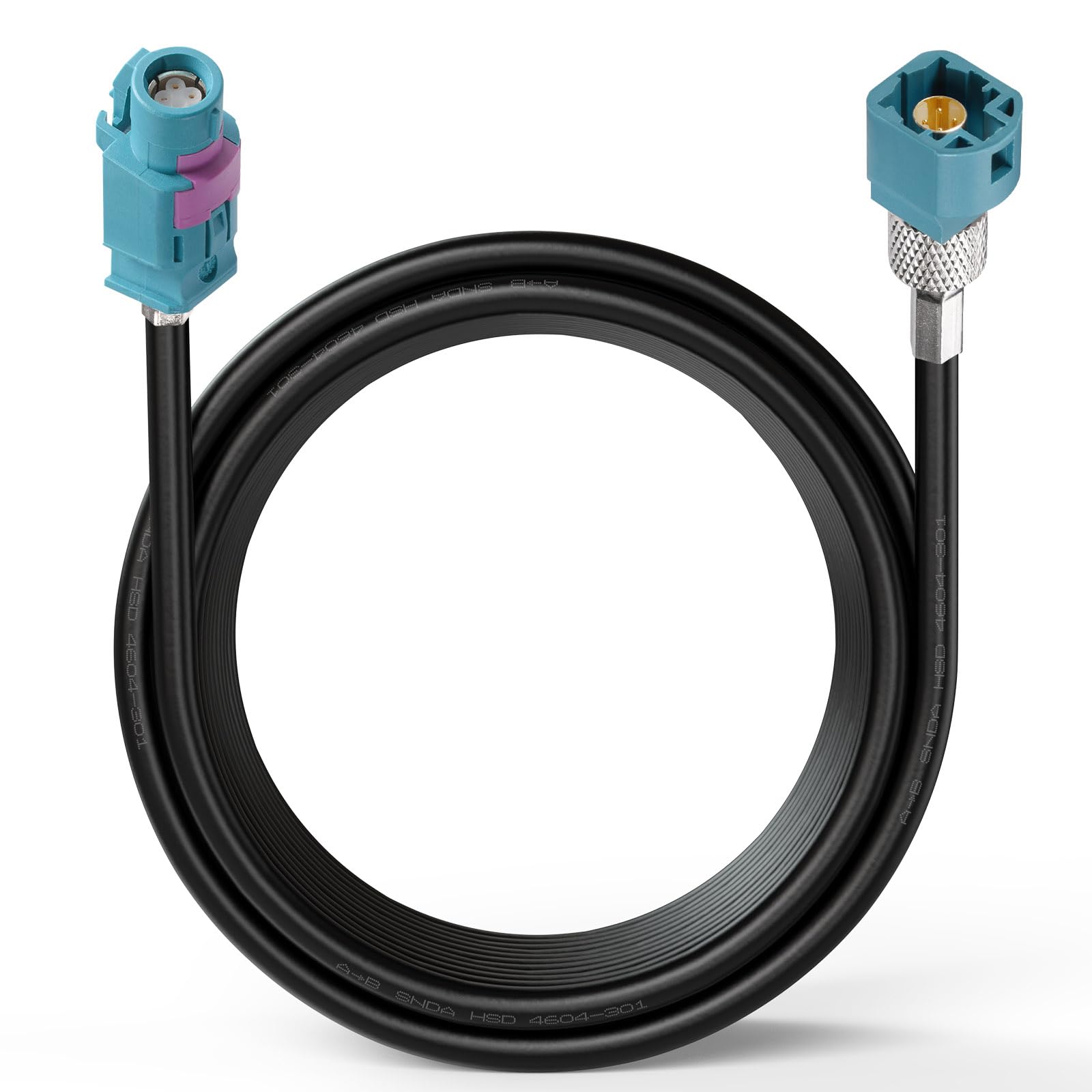 Eightwood HSD LVDS Z Buchse auf Stecker 535 4-Core Kabel 500cm für VW BMW F30 F10 F25 F15 Audi Mercedes Peugeot Cit Video Audio Rückfahrkamera Retrofit Navigation
