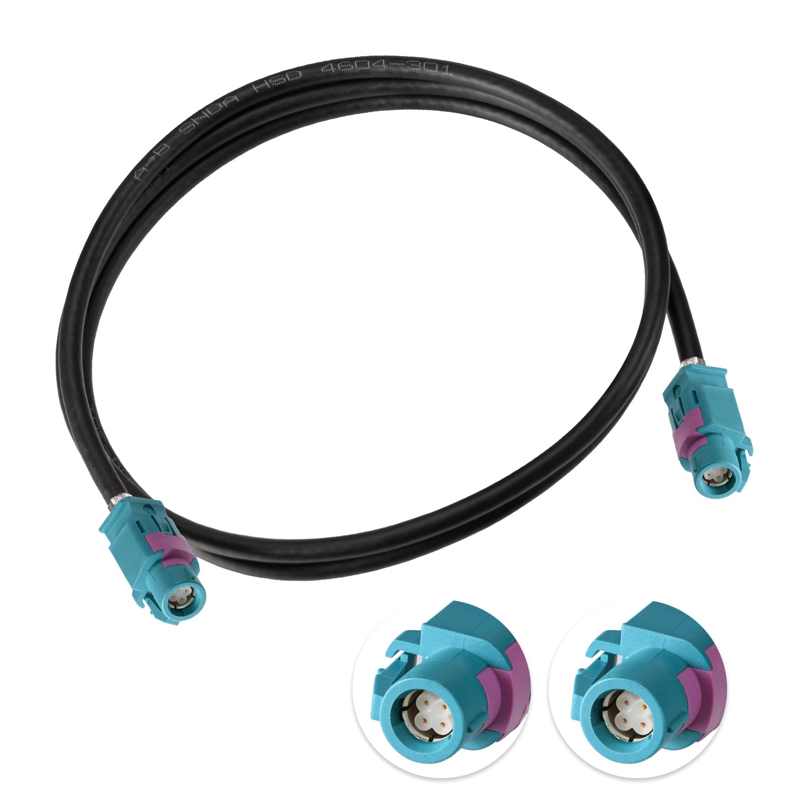 Eightwood HSD LVDS Kabel HSD-Z-Buchse Kabel 100cm HSD 535 4-Core Koaxialkabel für BMW F30 F31 F10 F11 F25 F15 Audi VW Mercedes Citroen Peugeot Video Audio Rear View Backup Camera Retrofit Navigation