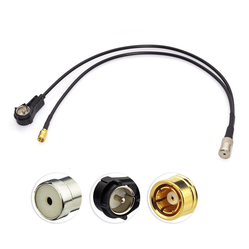 Eightwood Antenneadapter Radio Splitter Kabel Kupplung ISO Stecker auf ISO Buchse SMB Kabel RG174 12inch 30cm für AM/FM DAB Autoradio MEHRWEG