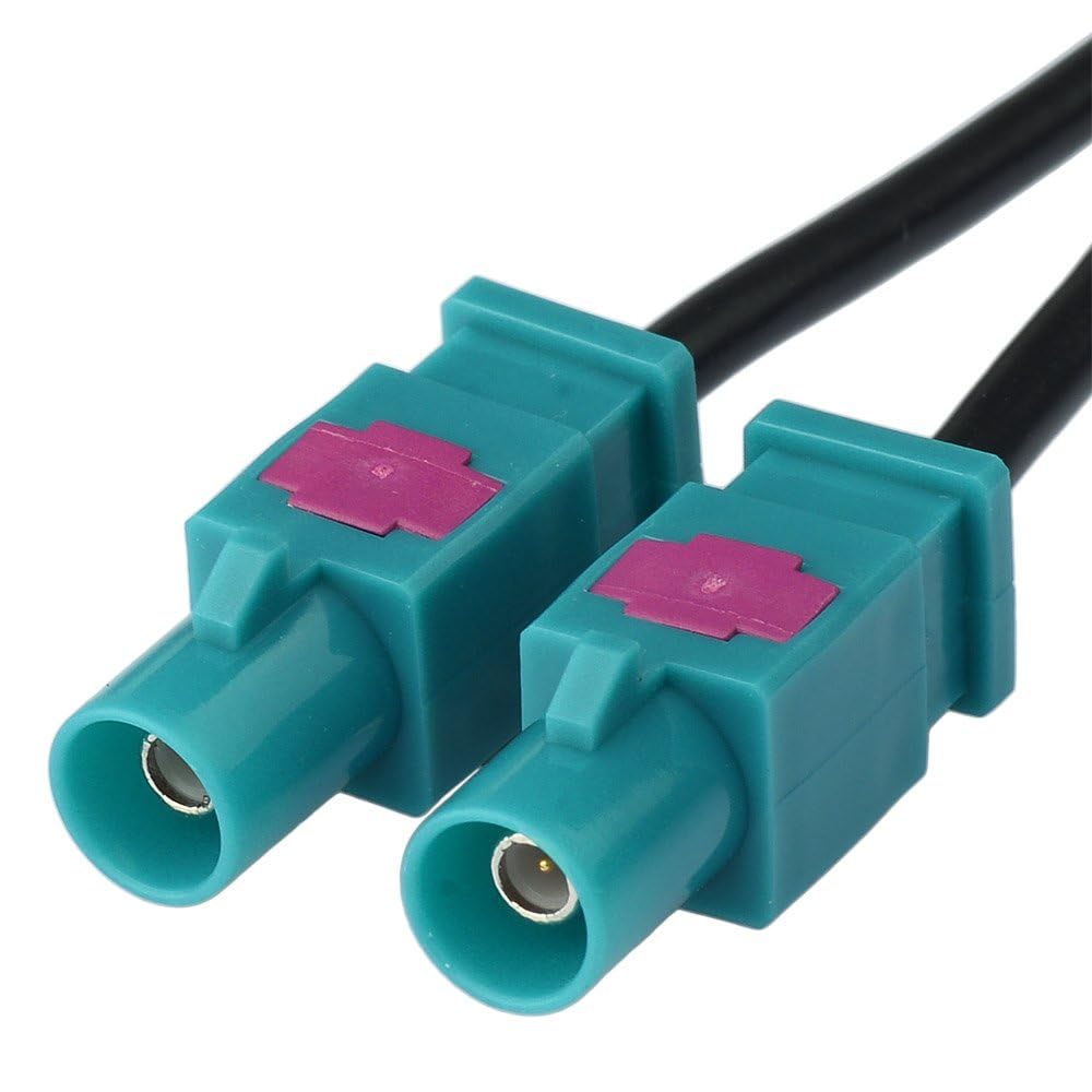Eightwood AM/FM DAB Antenne Fakra Adapter DIN Stecker auf Dual Fakra Z Stecker DAB Splitter mit Amplifier Power Kabel 30cm für Ham Radio Blaupunkt Pioneer Clarion Alpine MEHRWEG