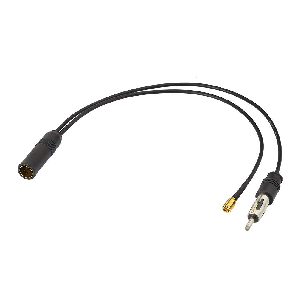 Eightwood Antenneadapter SMB Kabel Din Buchse auf Din Stecker(2din) auf SMB Stecker mit DIN-ISO Adapter RG174 30cm für AM/FM DAB Autoradio MEHRWEG
