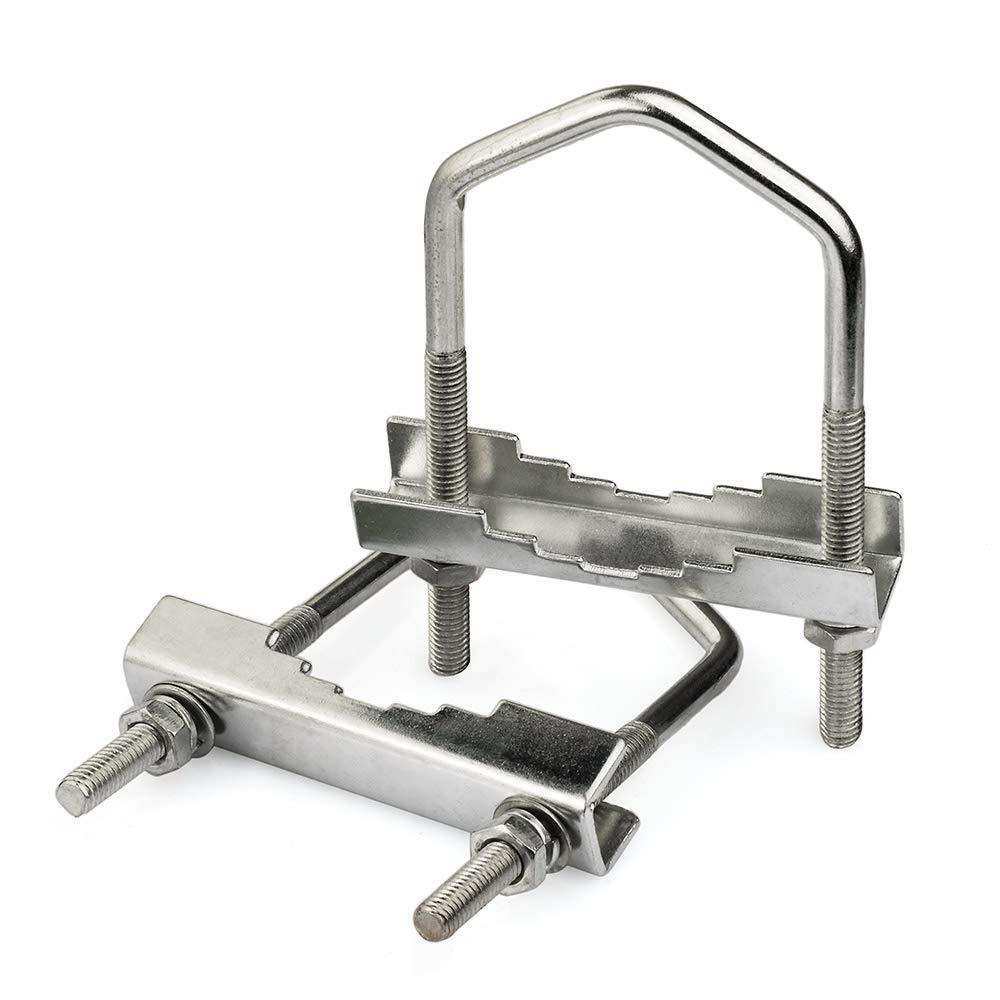 Eightwood U-Bügel Halterungen Befestigungssatz Yagi Antenne Halterung U Halter Aluminium Halter Antennenhalter (3.9" hohe x 2.36" breite ) Mastklammer 2 Stücke für Outdoor Wlan Wifi Yagi Antenne