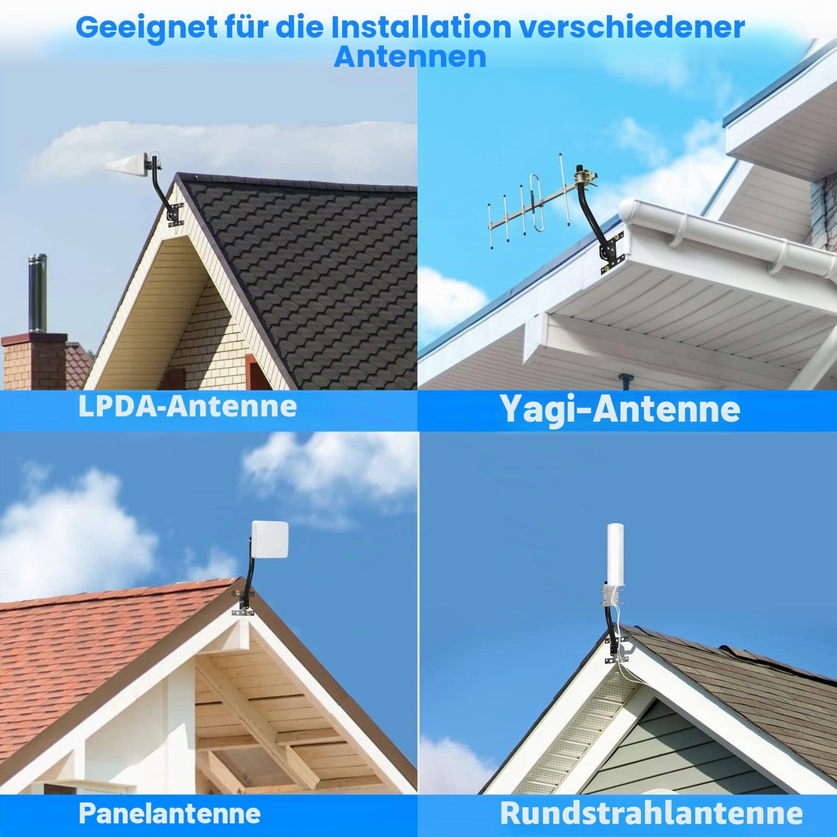 Eightwood Satellitenschüssel Halterung Wandhalterung Satellitenschüssel Sat Halterung Verstellbarer Winkel geeignet für die Installation verschiedener Außenantennen