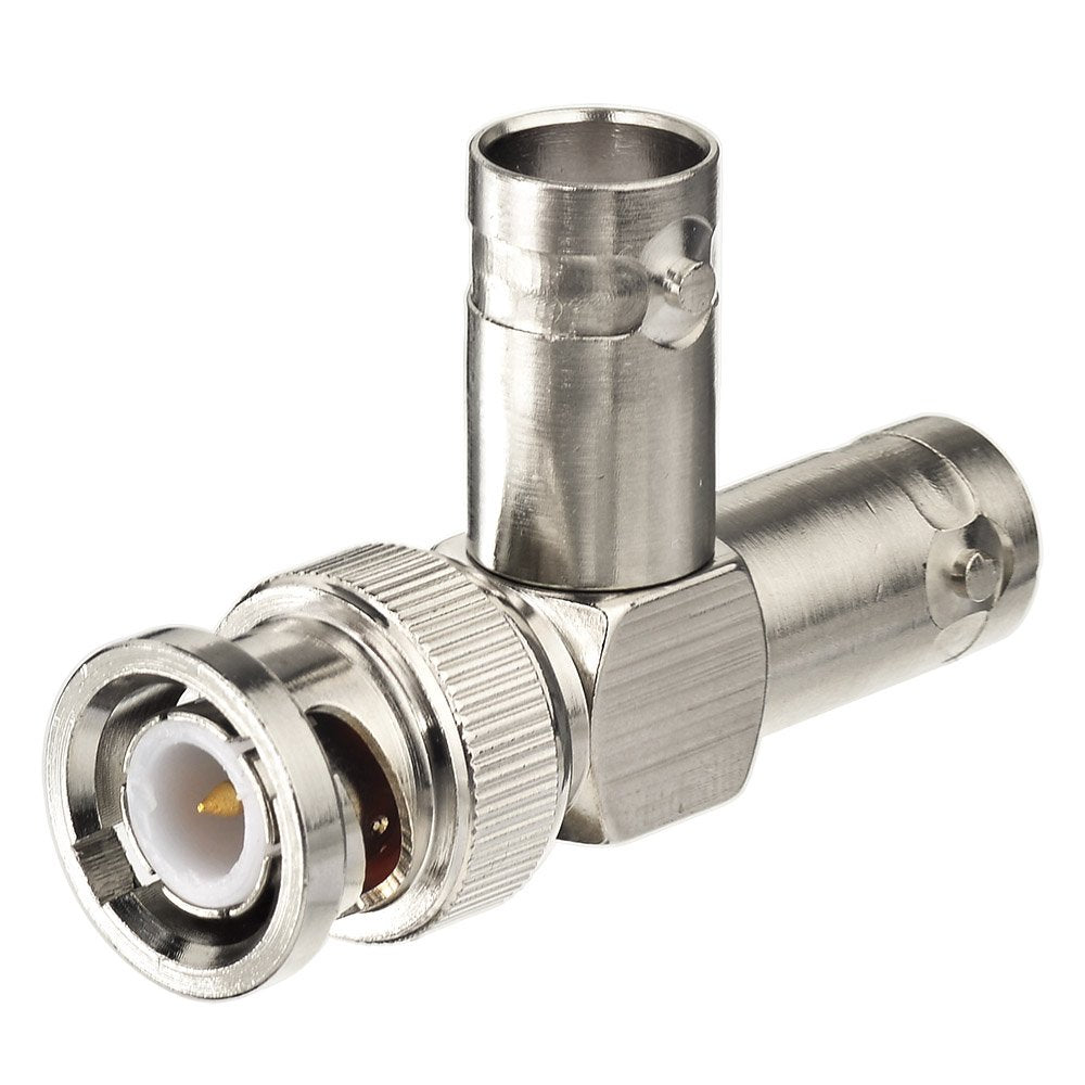 Eightwood 2pcs BNC Tee Adapter BNC Male to Dual Female Jack Video Splitter Connector