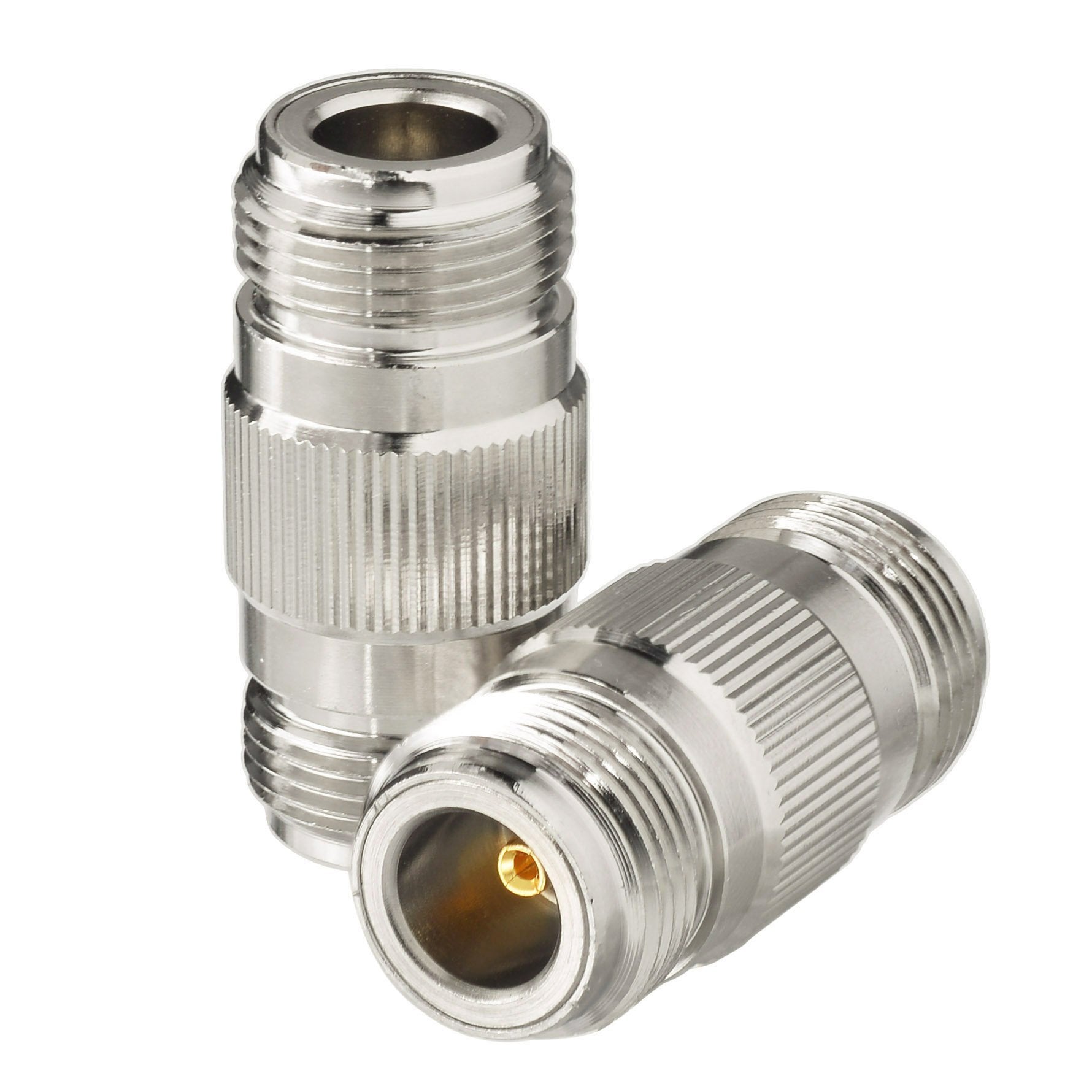 Eightwood N Type Female to Female Barrel Adapter 2-Pack | 50 Ohm N Female Coupler for Ham Radio Antennas, WiFi Routers, Coaxial Cables