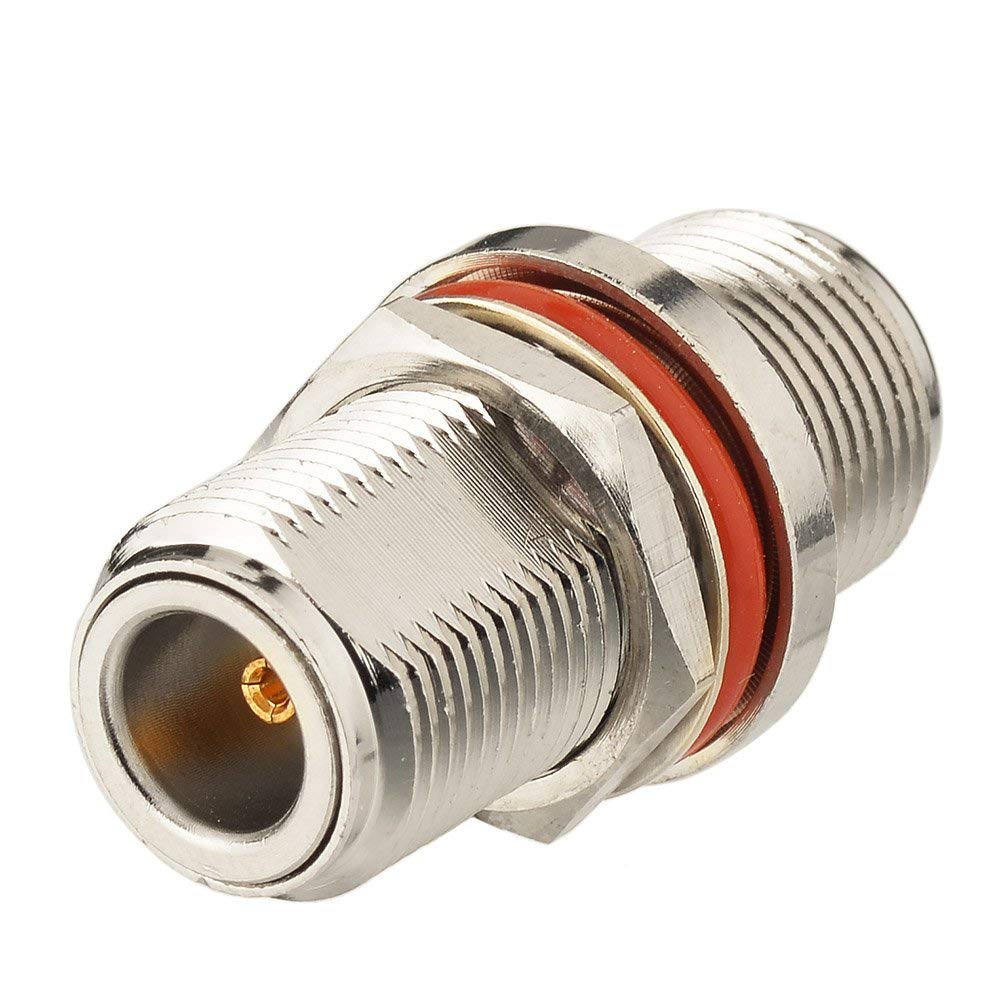 Eightwood 2pcs N Female to N Female Bulkhead Connector RF Coaxial Adapter
