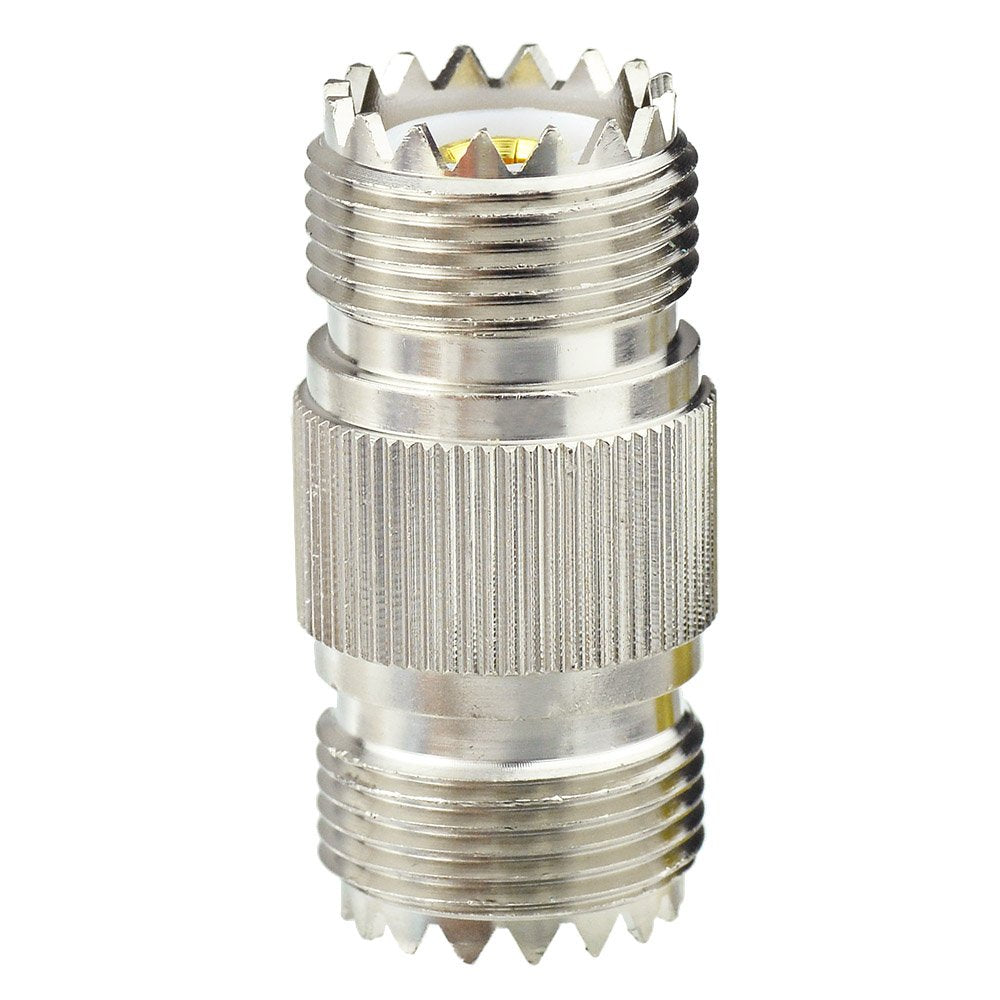 Eightwood SO239 to SO239 Coax Connector Adapter 2-Pack | UHF Female to Female Coupler for CB Ham Radio, Coax Cable, Antenna