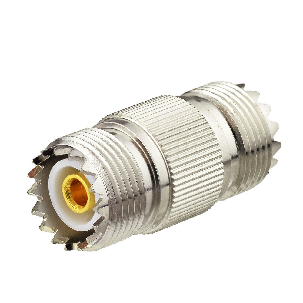 Eightwood SO239 to SO239 Coax Connector Adapter 2-Pack | UHF Female to Female Coupler for CB Ham Radio, Coax Cable, Antenna