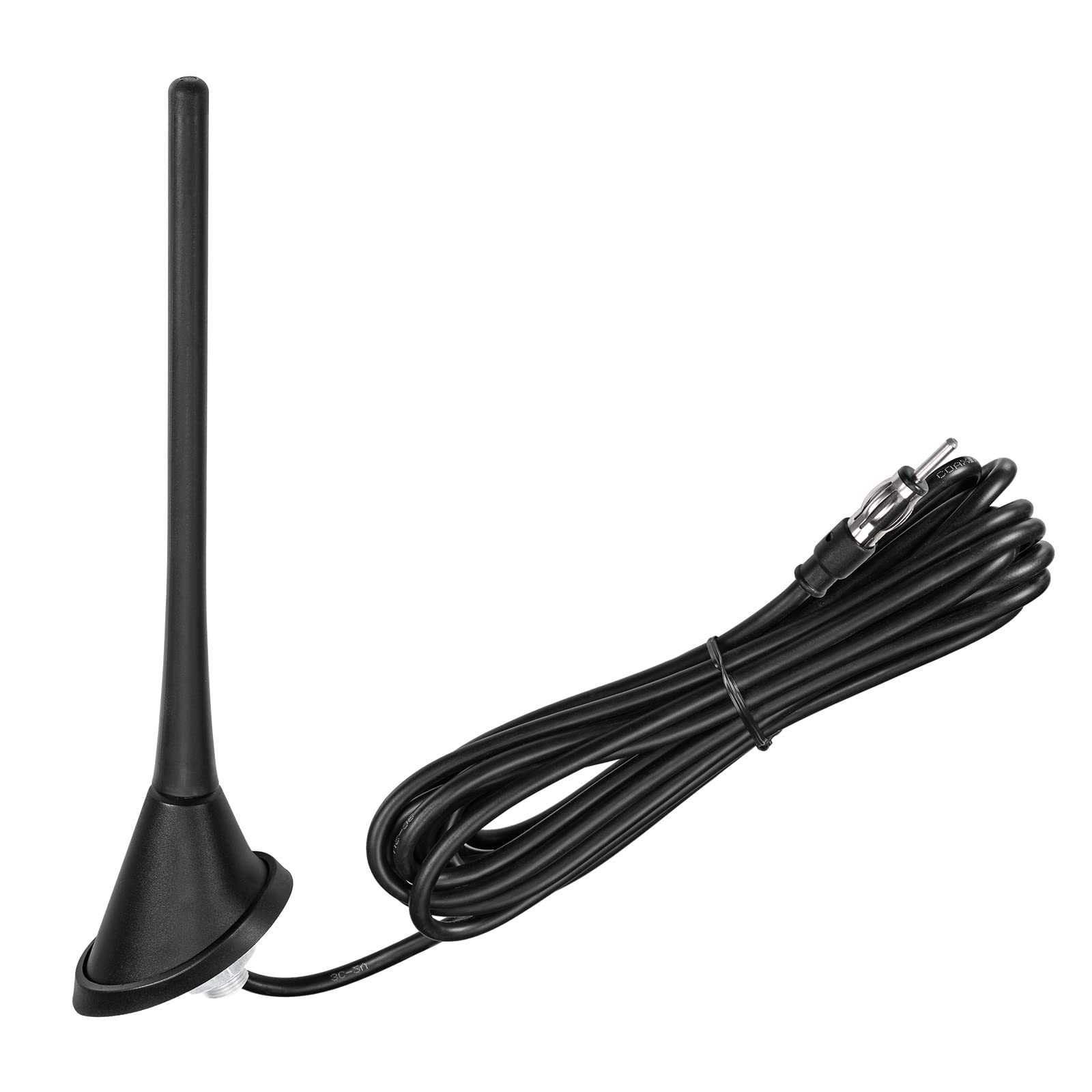 Eightwood Car Stereo AM FM Radio Antenna, Universal Roof Mount Antenna Replacement with Mount Base 16ft Extension Cable for Vehicle Car Truck Stereo Receiver Head Unit FM HD Radio