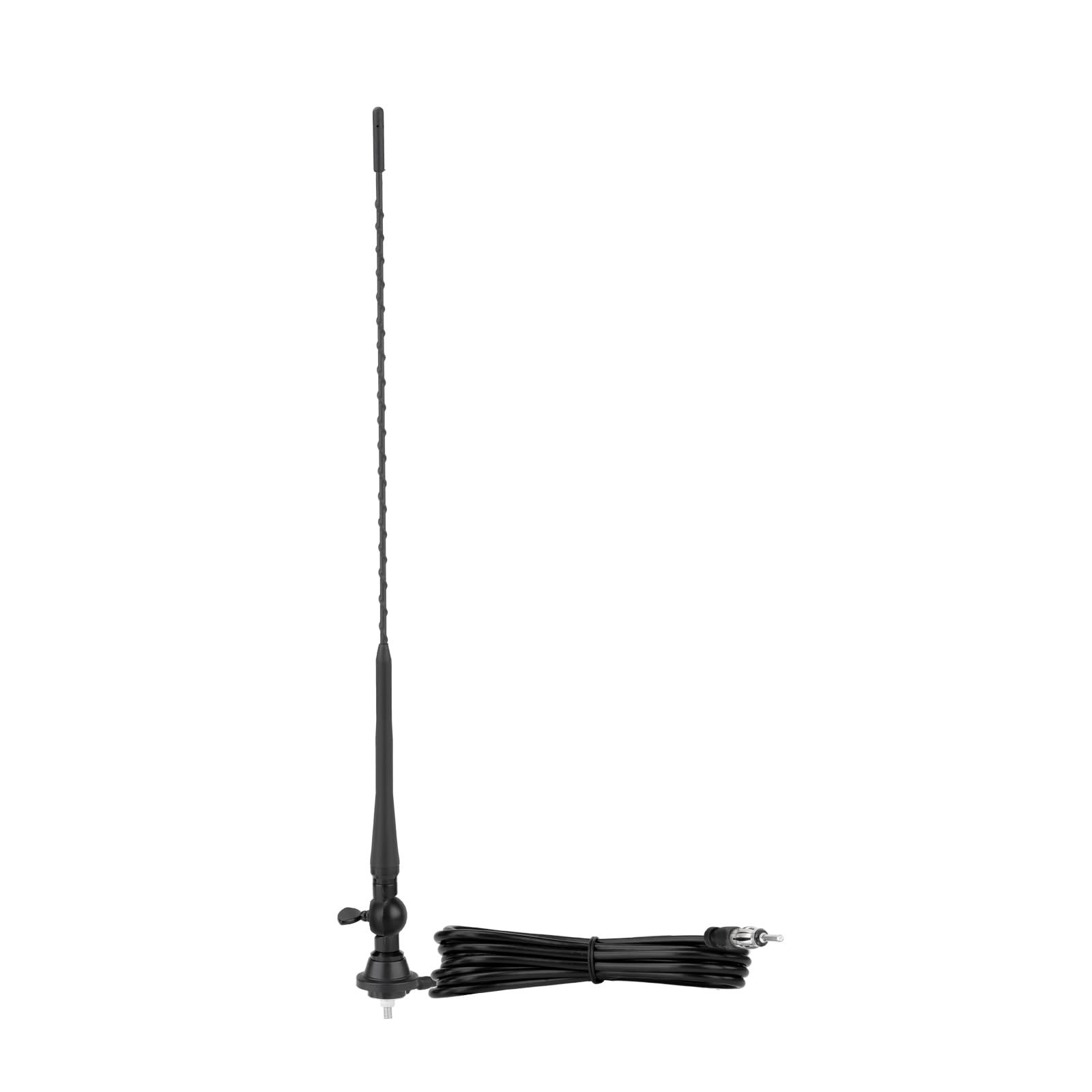 Eightwood Boat Car Radio Antenna 20 Inch, Rubber AM/FM Stereo Antenna Mast with Mount Base for Marine Boat Car Tractor RV UTV ATV Motorcycle Yacht Pontoon