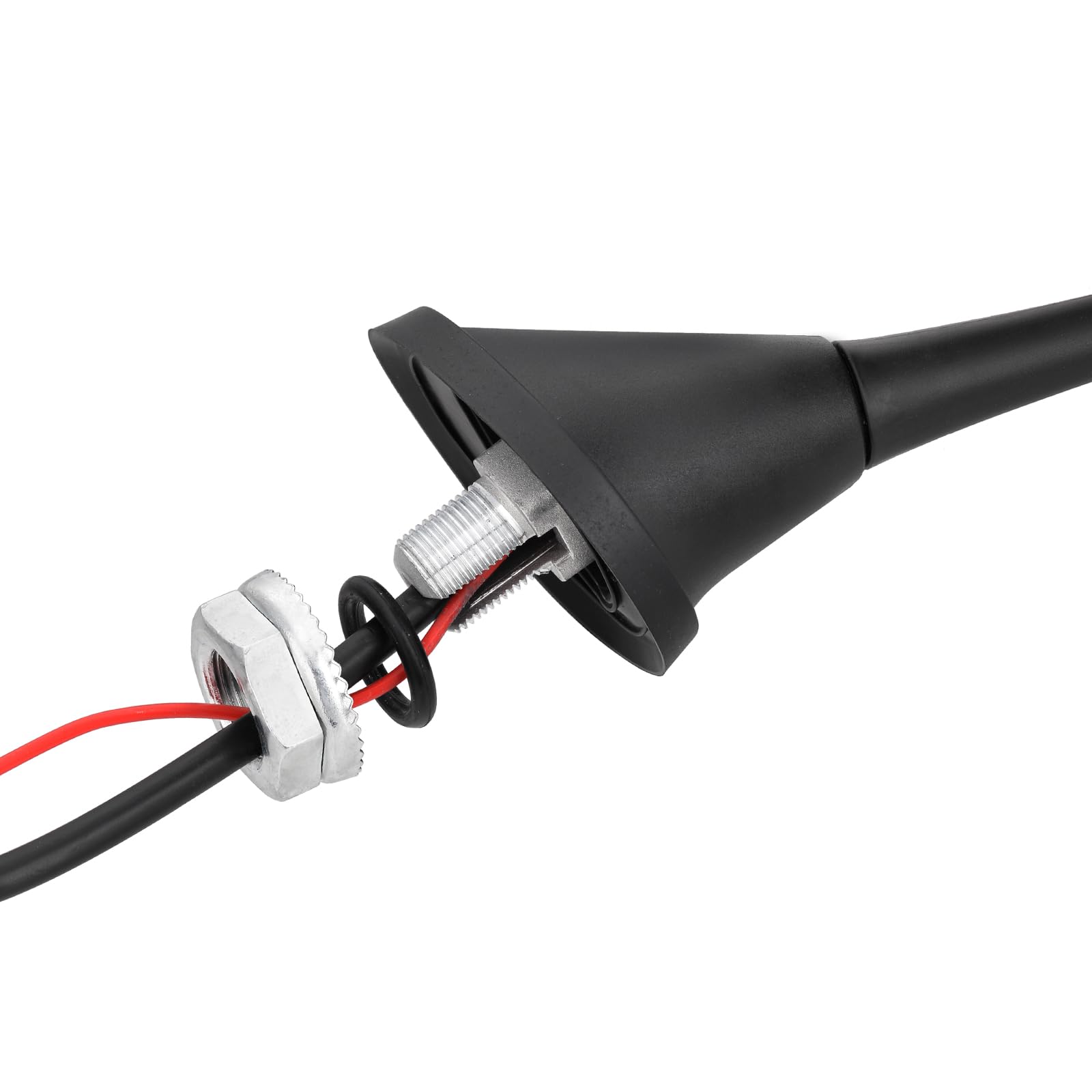 Eightwood Car Stereo FM AM Radio Antenna, Universal Roof Mount Amplified Antenna with 12V Power Wire DIN Plug Connector for Vehicle Car Truck SUV Radio Stereo Receiver Media Head Unit