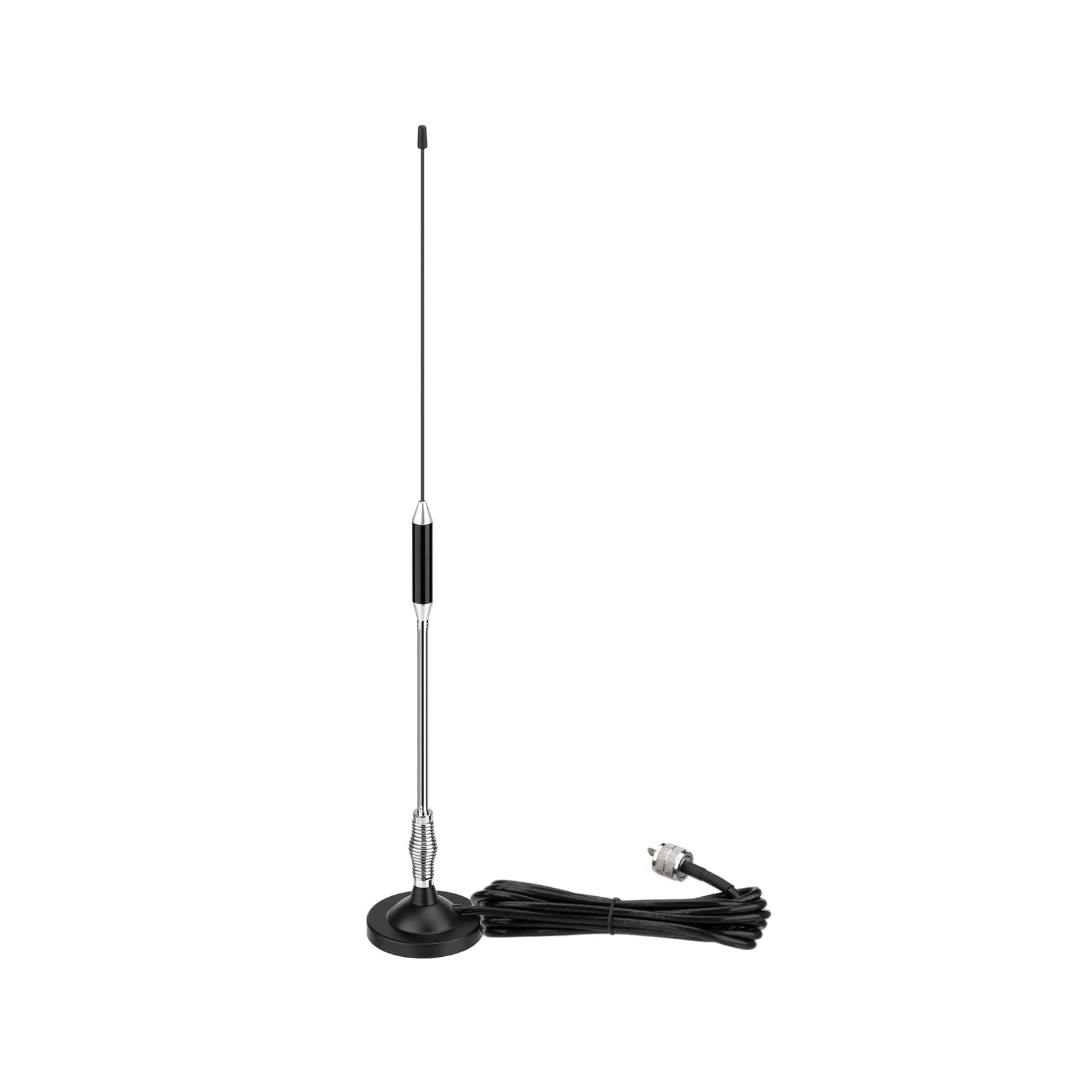 Eightwood 27MHz CB Radio Antenna 26in, PL259 Car Truck Antenna Kit Heavy Duty Magnetic Mount Compatible with Uniden President Cobra Galaxy Mobile Handheld CB Radios