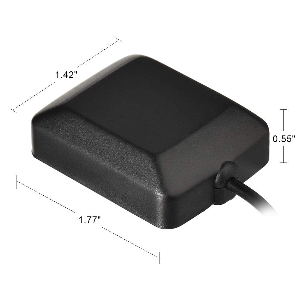 Eightwood Waterproof Active Navigation GPS Antenna Fakra Blue C Female Right Angle Magnetic Base for Car Stereo Head Unit