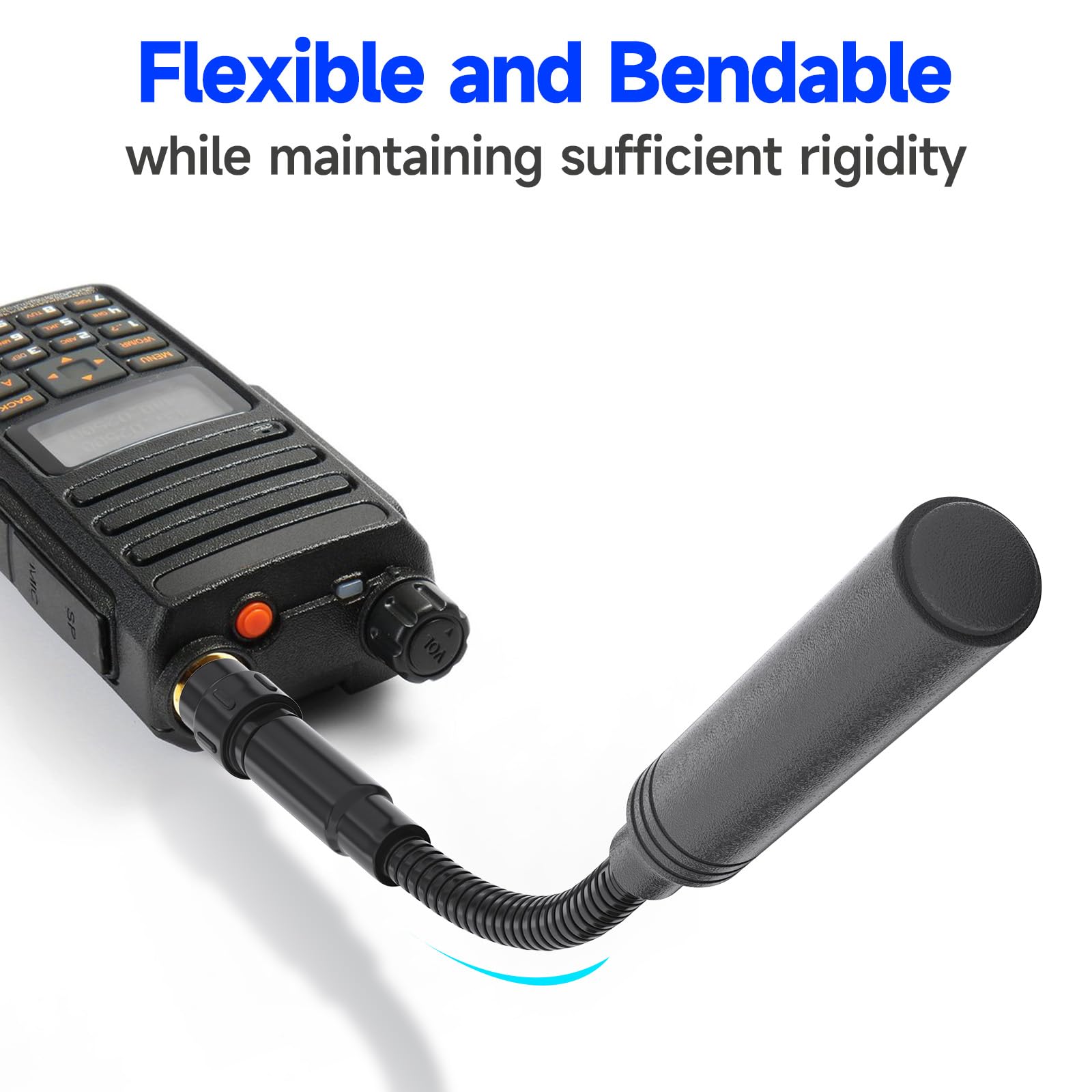 Eightwood Gooseneck Ham Radio Antenna, Dual Band VHF/UHF SMA Female Antenna | Flexible Tactical Antenna for Baofeng UV-5R UV-82 BF-F8HP Two-Way Radios, 144/430MHz