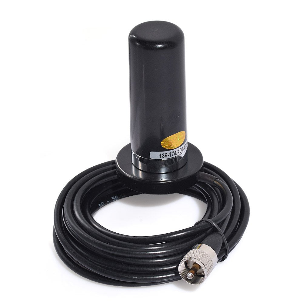 Eightwood Dual Band VHF UHF Ham Mobile Radio Antenna PL259 Connector with Magnetic Base Extension Cable 16 feet for Vehicle Marine Ham Radio Amateur Radio Mobile Transceiver 144/430mhz