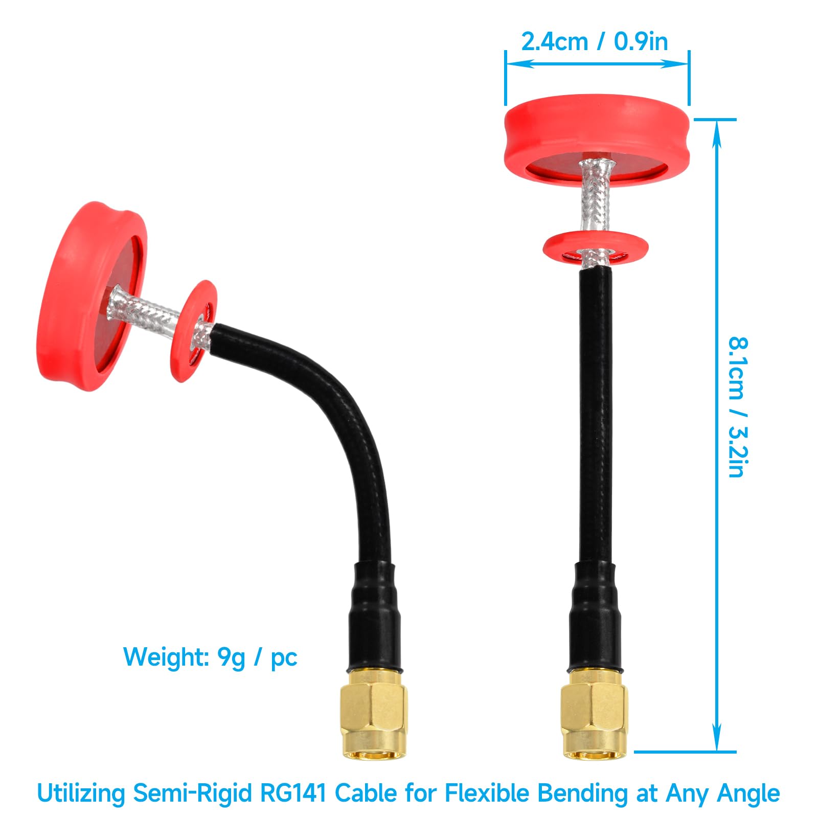Eightwood 5.8GHz FPV Antenna 2-Pack, RP-SMA Pagoda RHCP Antenna Long Range for FPV Drone Quadcopeter TX/RX