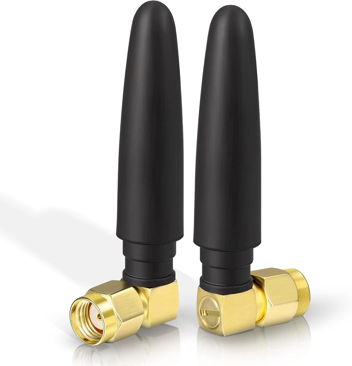 Eightwood Compact Dual Band WiFi Antenna, RP-SMA Right Angle Antenna 2-Pack | 2.4GHz 5GHz, for PC Desktop Motherboard, PCIe WiFi Bluetooth Card, Router, Mobile Hotspot, Security Camera, Backup Camera